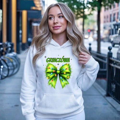 Bluza damska z kapturem świąteczna - Grinczówa BN114 - StoryCups.pl