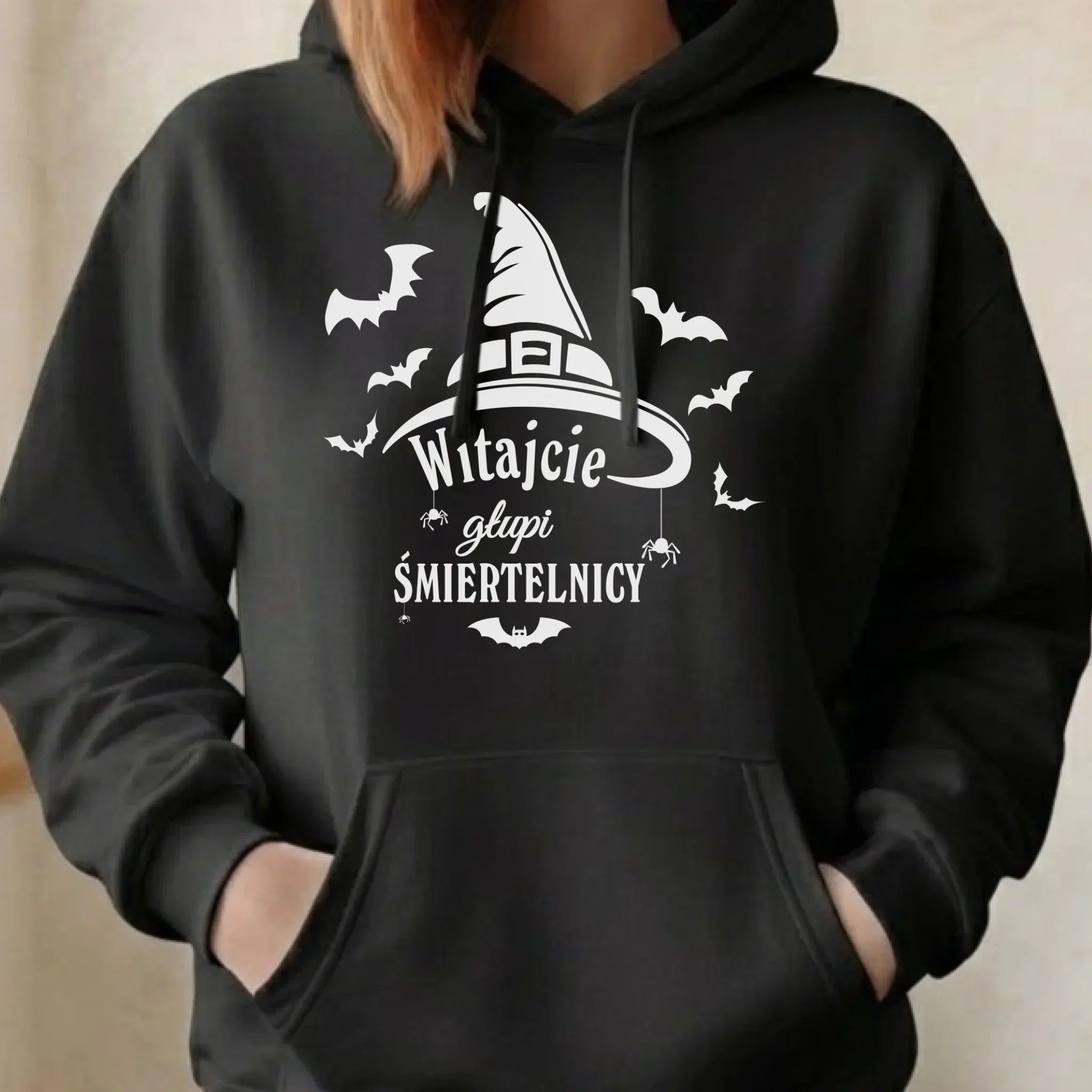 Bluza damska z kapturem na Halloween - Witajcie głupi śmiertelnicy HL23 - StoryCups.pl