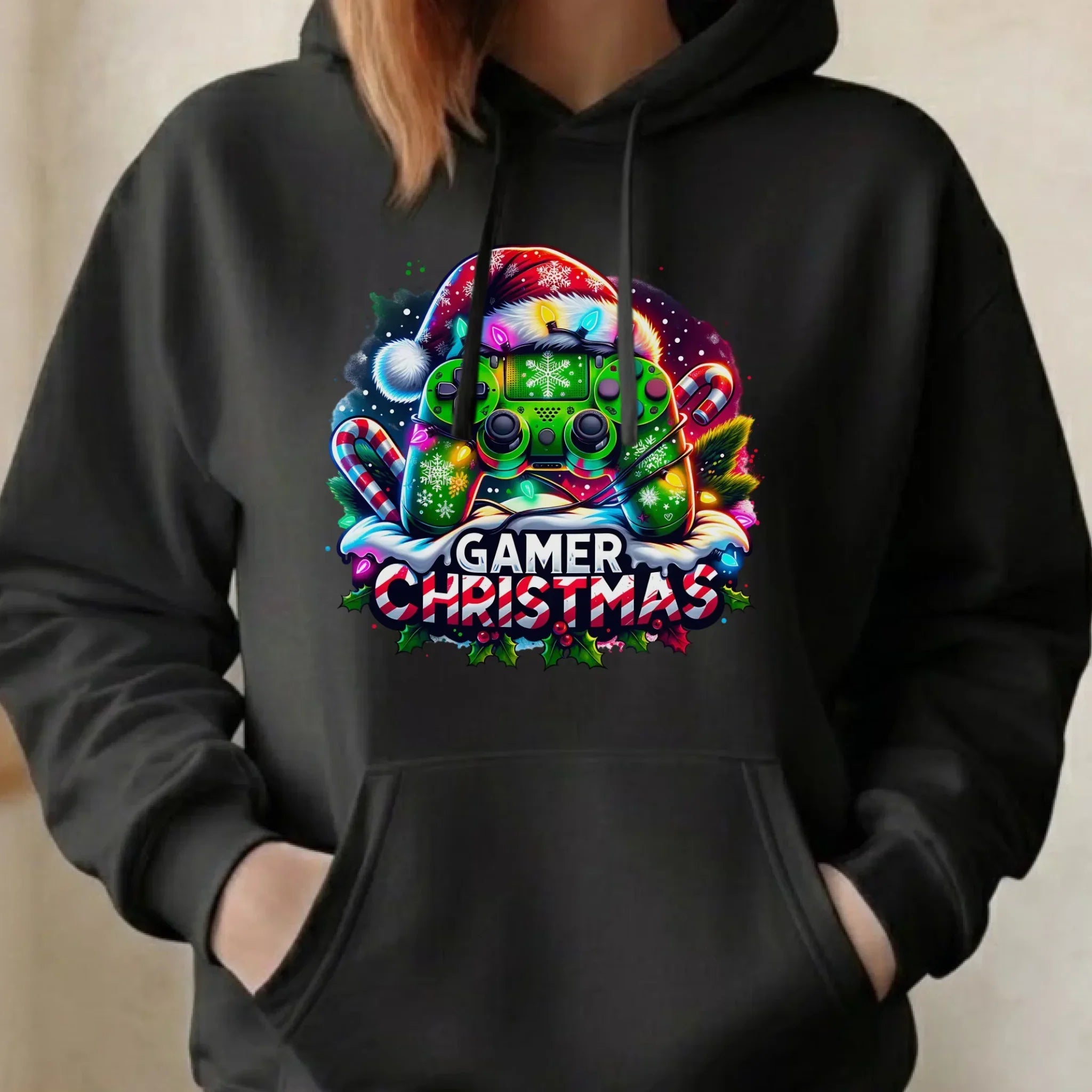 Bluza damska z kapturem świąteczna - prezent dla gracza - Christmas gamer BN22 - StoryCups.pl