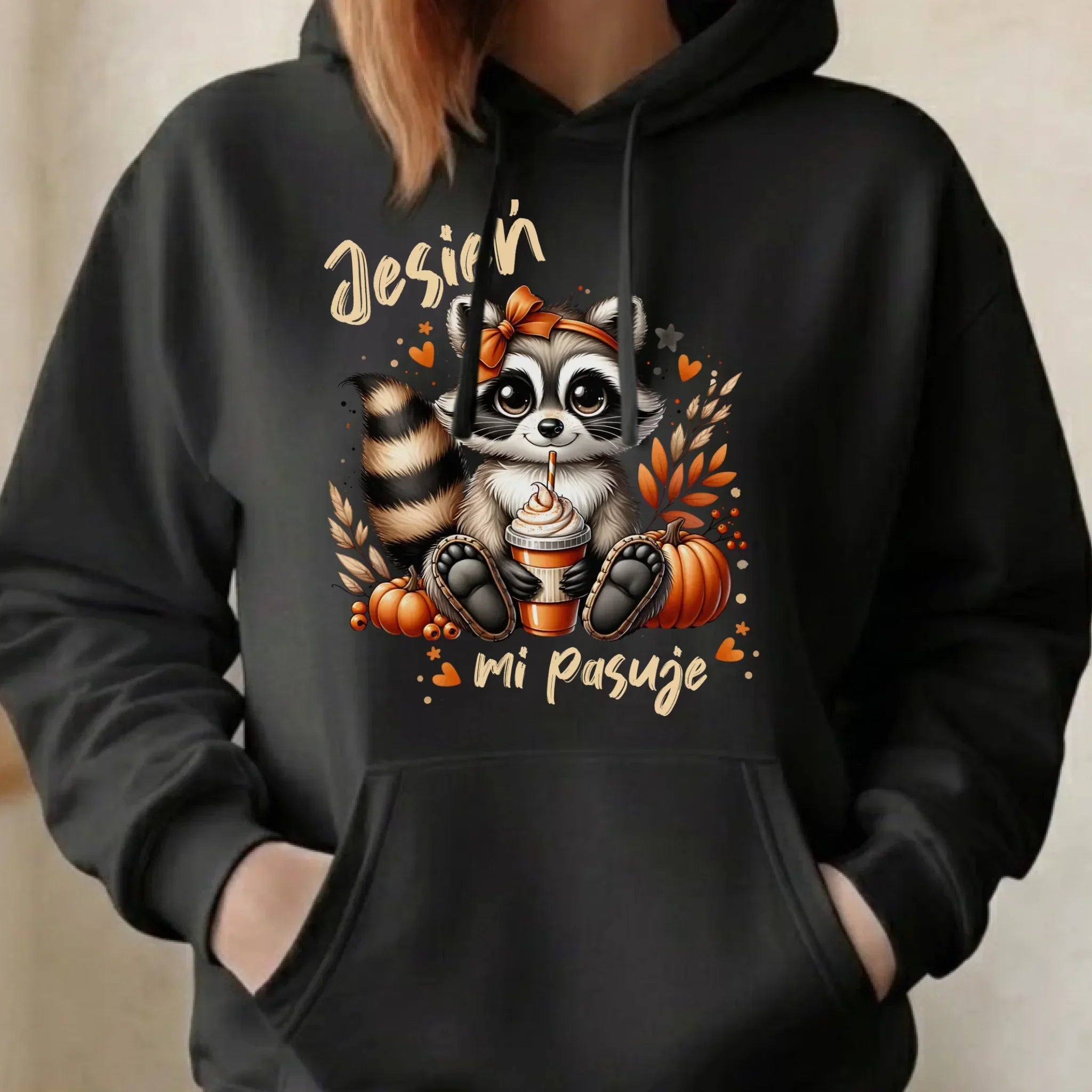 Bluza damska z kapturem jesienna - Jesień mi pasuje JS25 - StoryCups.pl