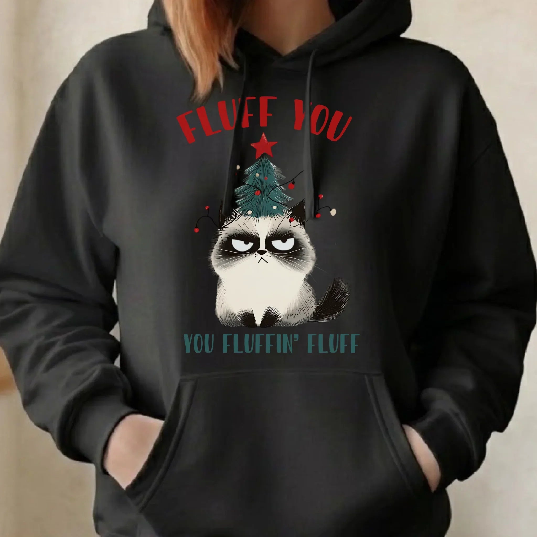Bluza damska z kapturem świąteczna - Fluff You BN10 - StoryCups.pl