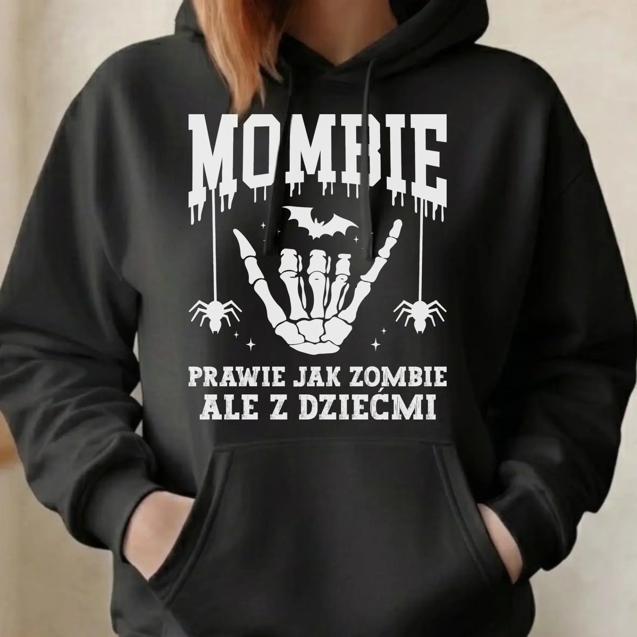 Bluza damska z kapturem dla mamy - Mombie - zombie z dziećmi HL18 - StoryCups.pl