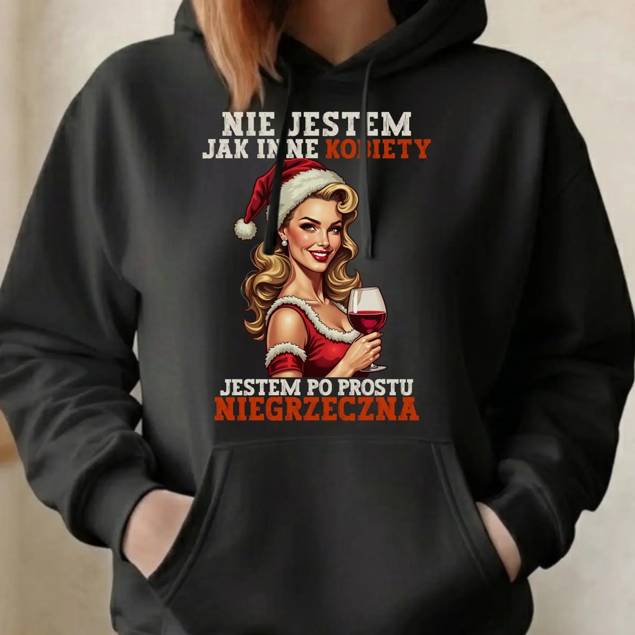 Bluza damska z kapturem świąteczna - prezent dla niej - Nie jestem jak inne kobiety BN03 - StoryCups.pl