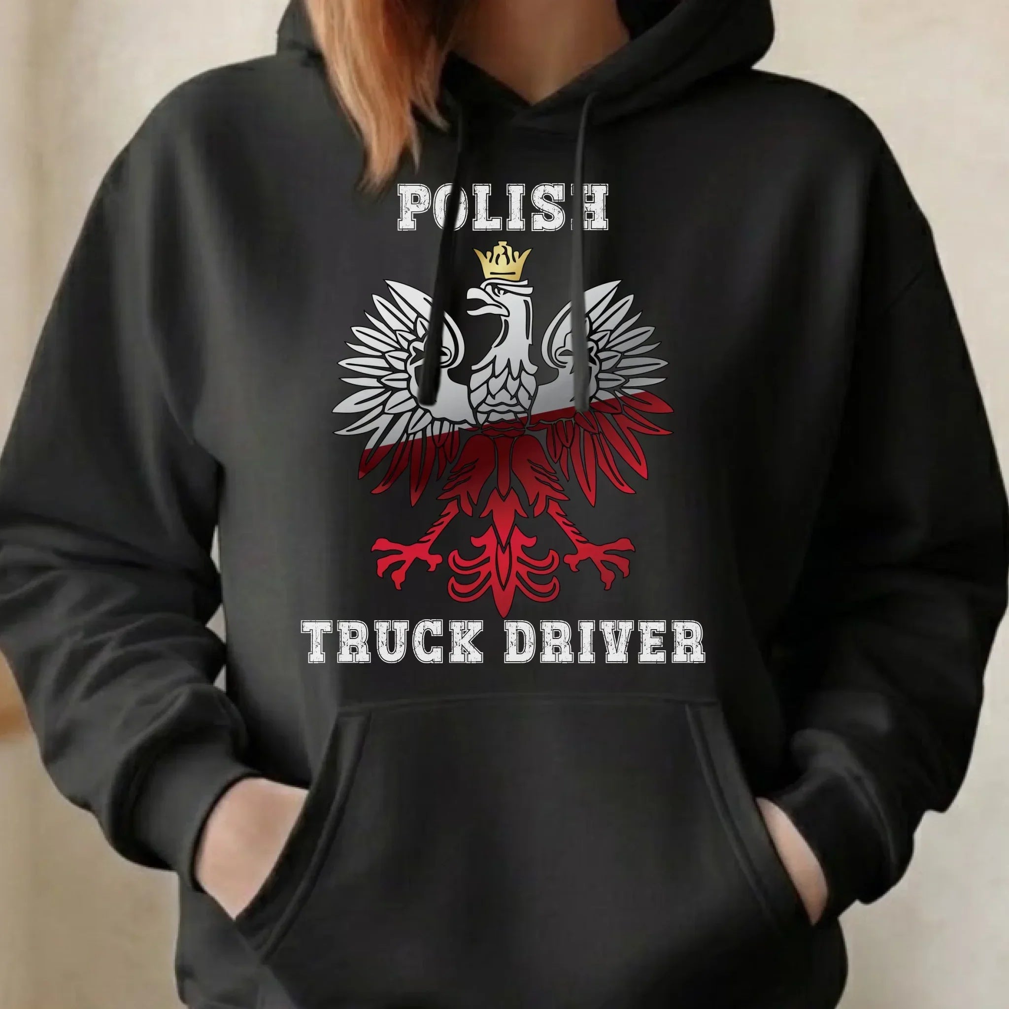 Bluza damska z kapturem dla kierowcy ciężarówki - Polish Truck Driver ZKT06 - StoryCups.pl