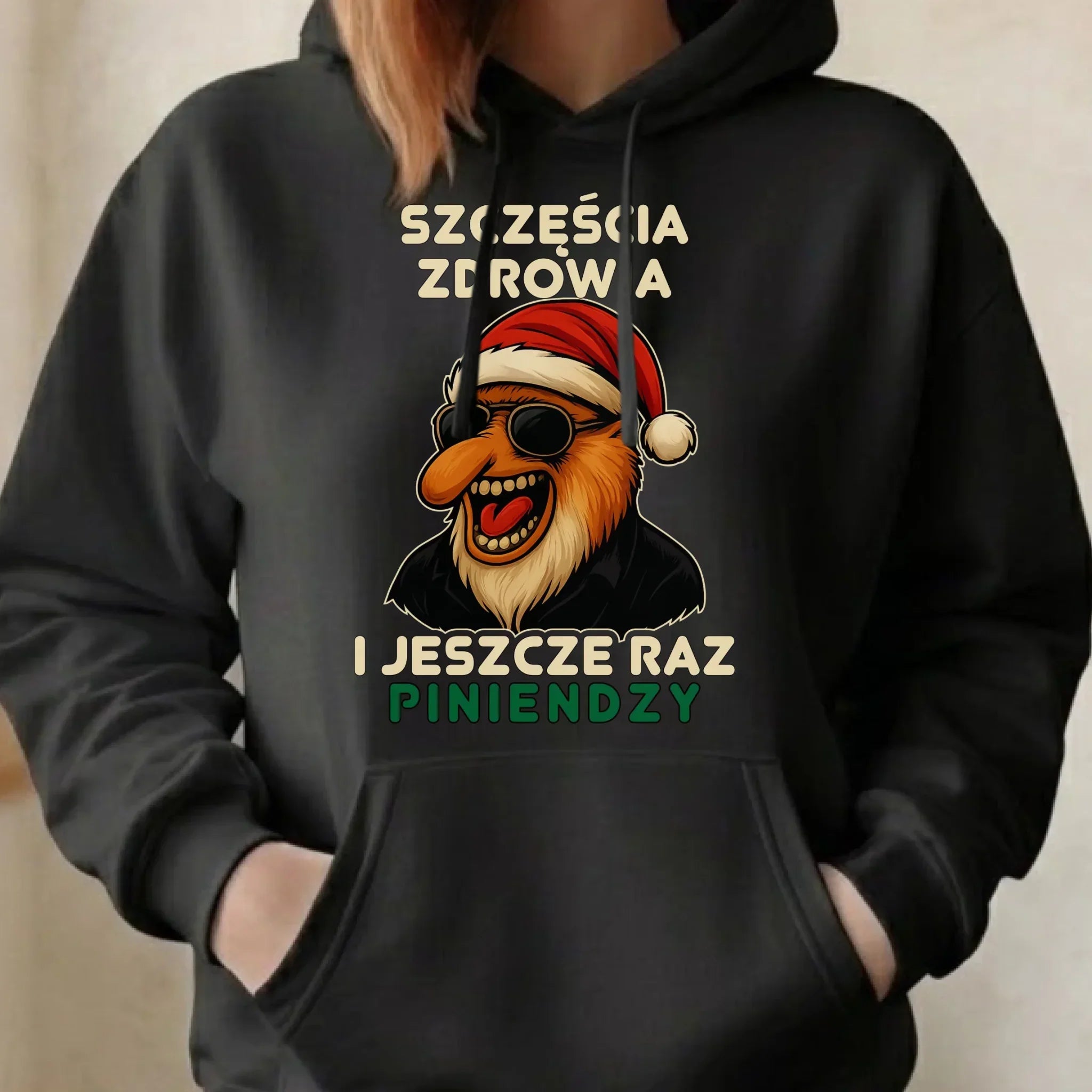 Bluza damska z kapturem świąteczna - Janusz Nosacz - I jeszcze raz piniendzy BN111 - StoryCups.pl