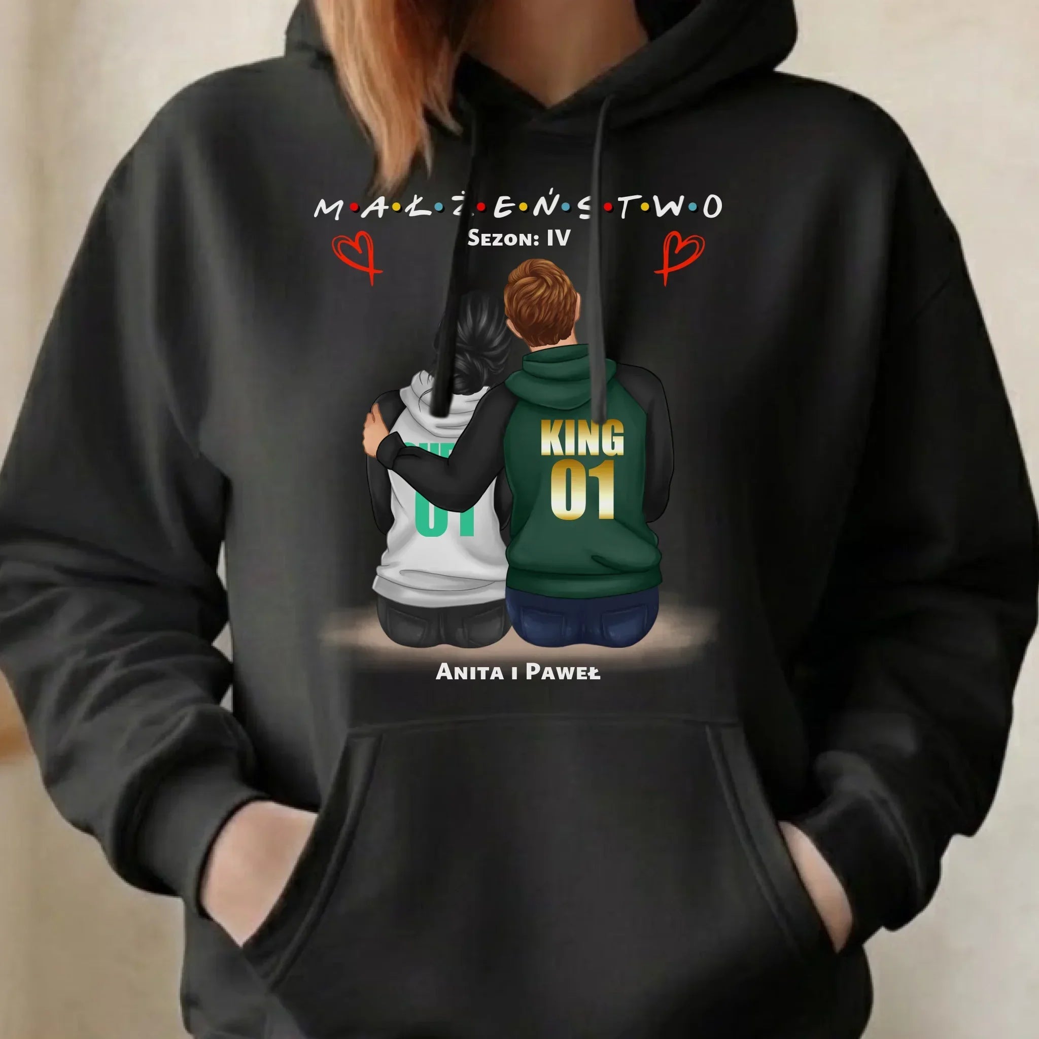 Bluza damska z kapturem dla żony - Małżeństwo Sezon - personalizowana W05 - StoryCups.pl