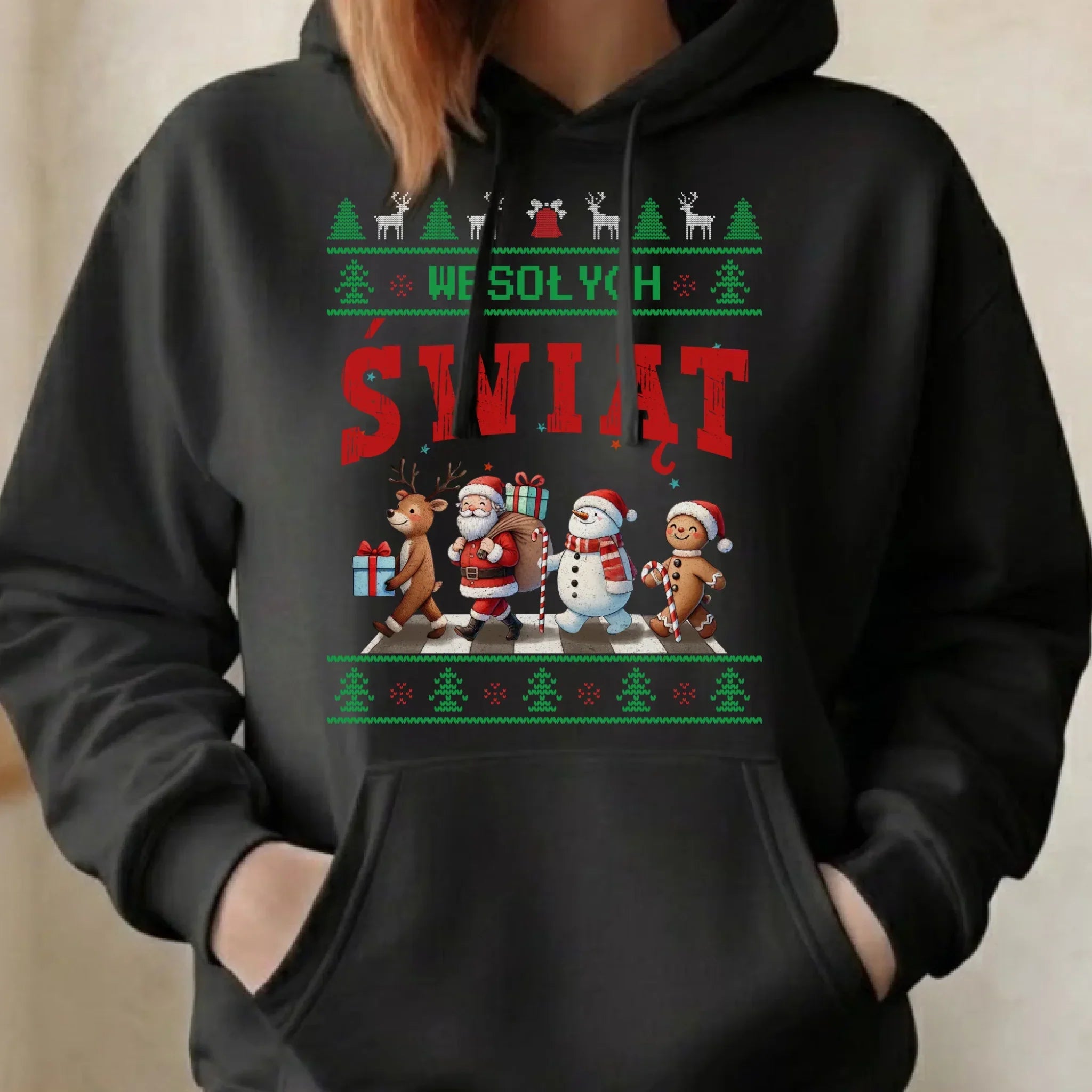 Bluza damska z kapturem świąteczna - Wesołych Świąt BN06 - StoryCups.pl