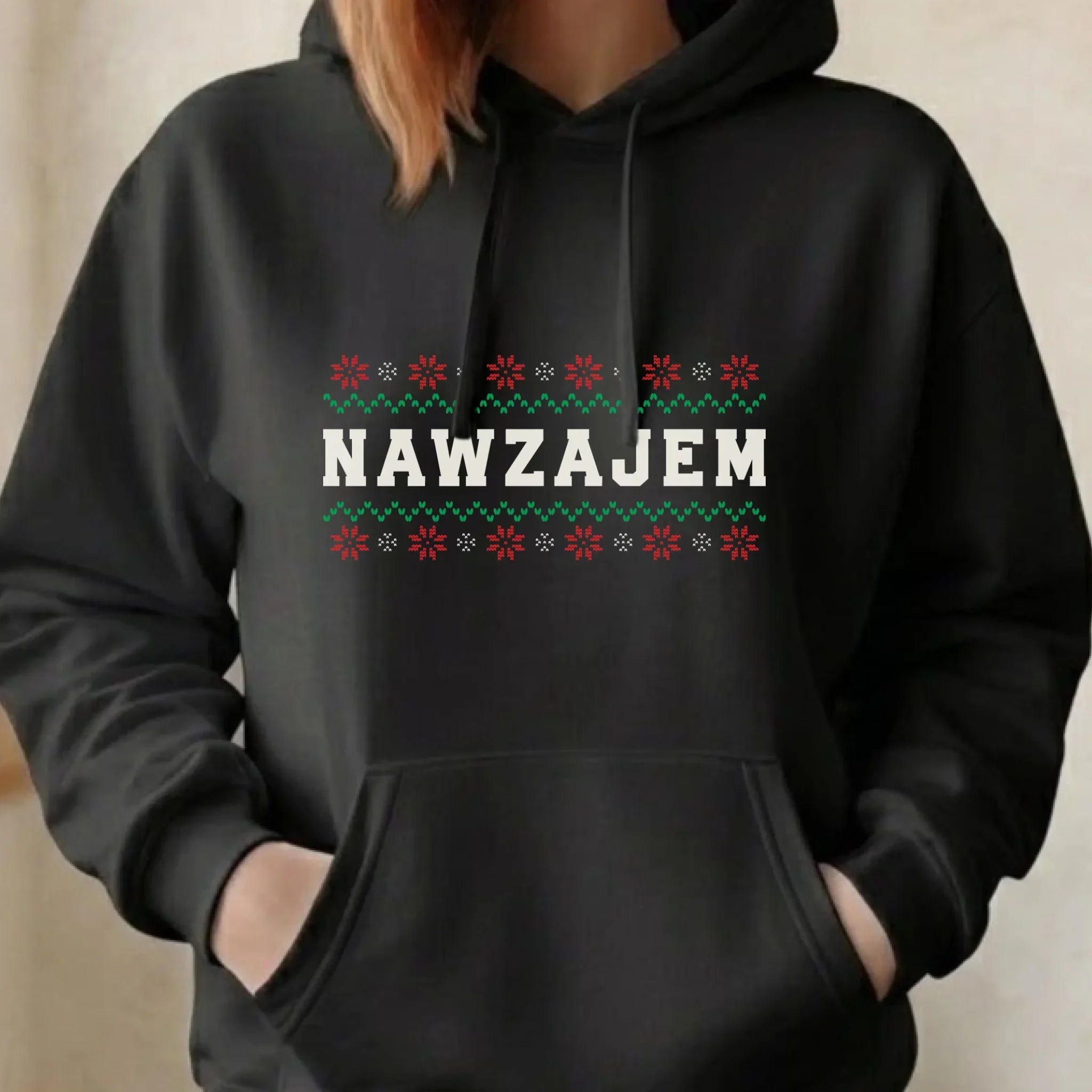 Bluza damska z kapturem świąteczna - Nawzajem BN150 - StoryCups.pl