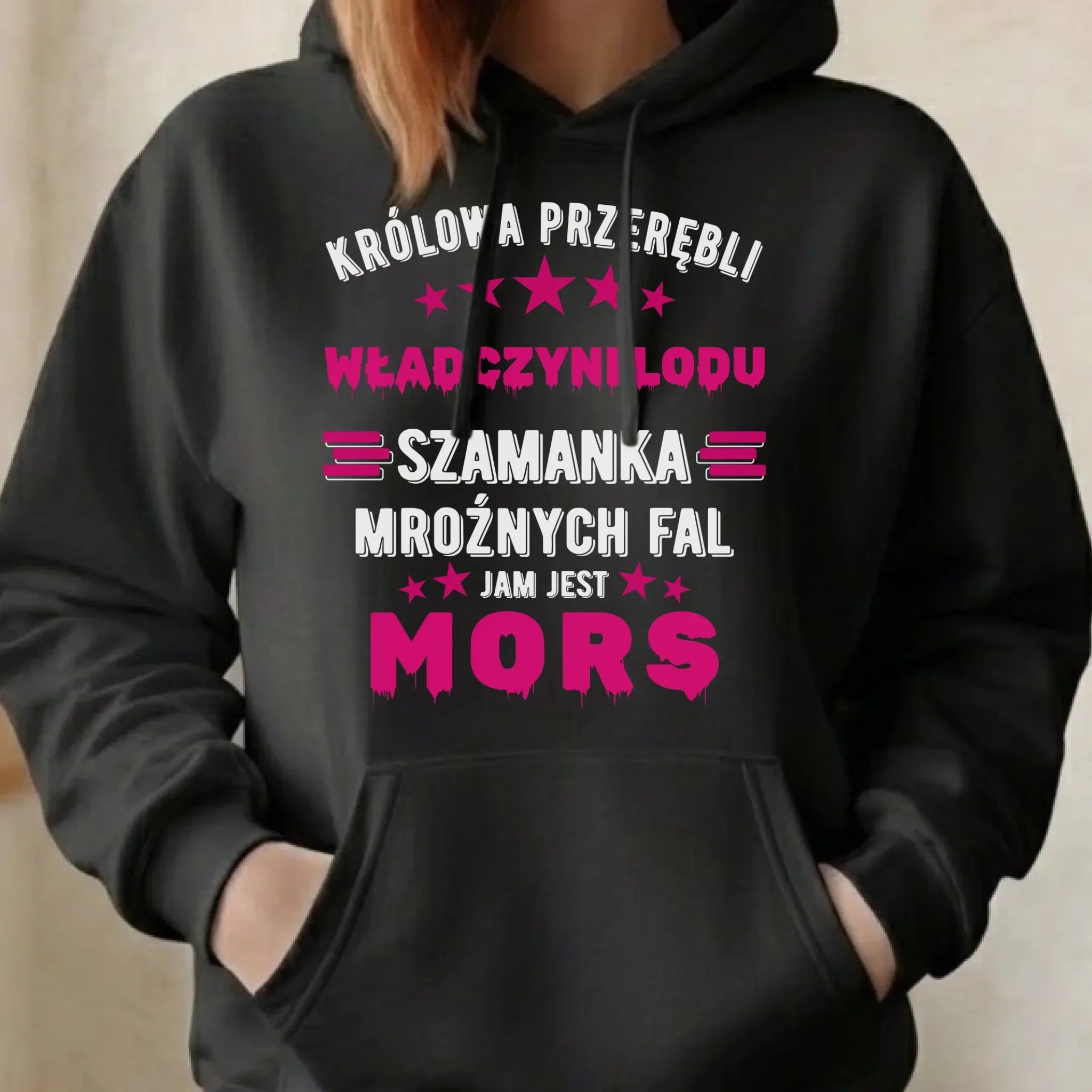 Bluza damska z kapturem - prezent dla morsa - Królowa przerębli Jam jest mors HM17 - StoryCups.pl