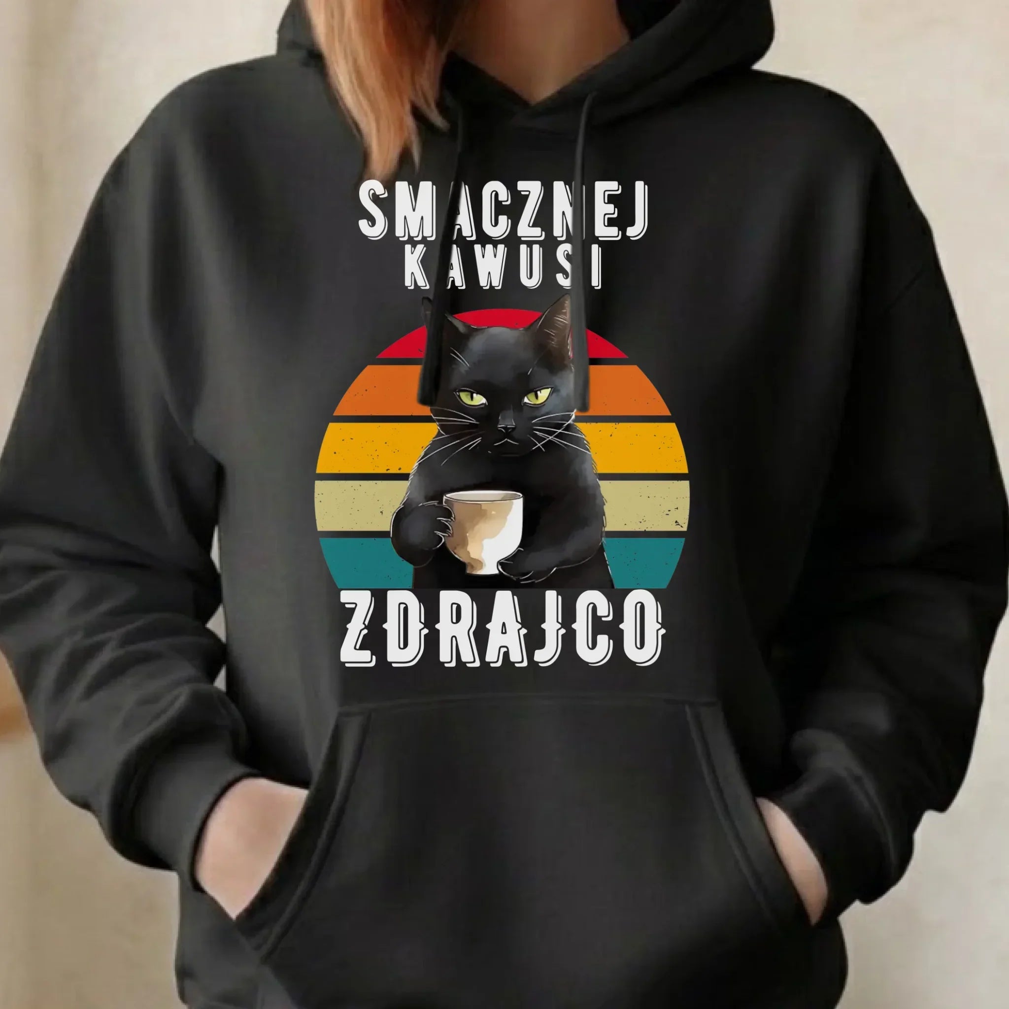 Bluza damska z kapturem na odejście z pracy - Smacznej kawusi zdrajco OP03 - StoryCups.pl