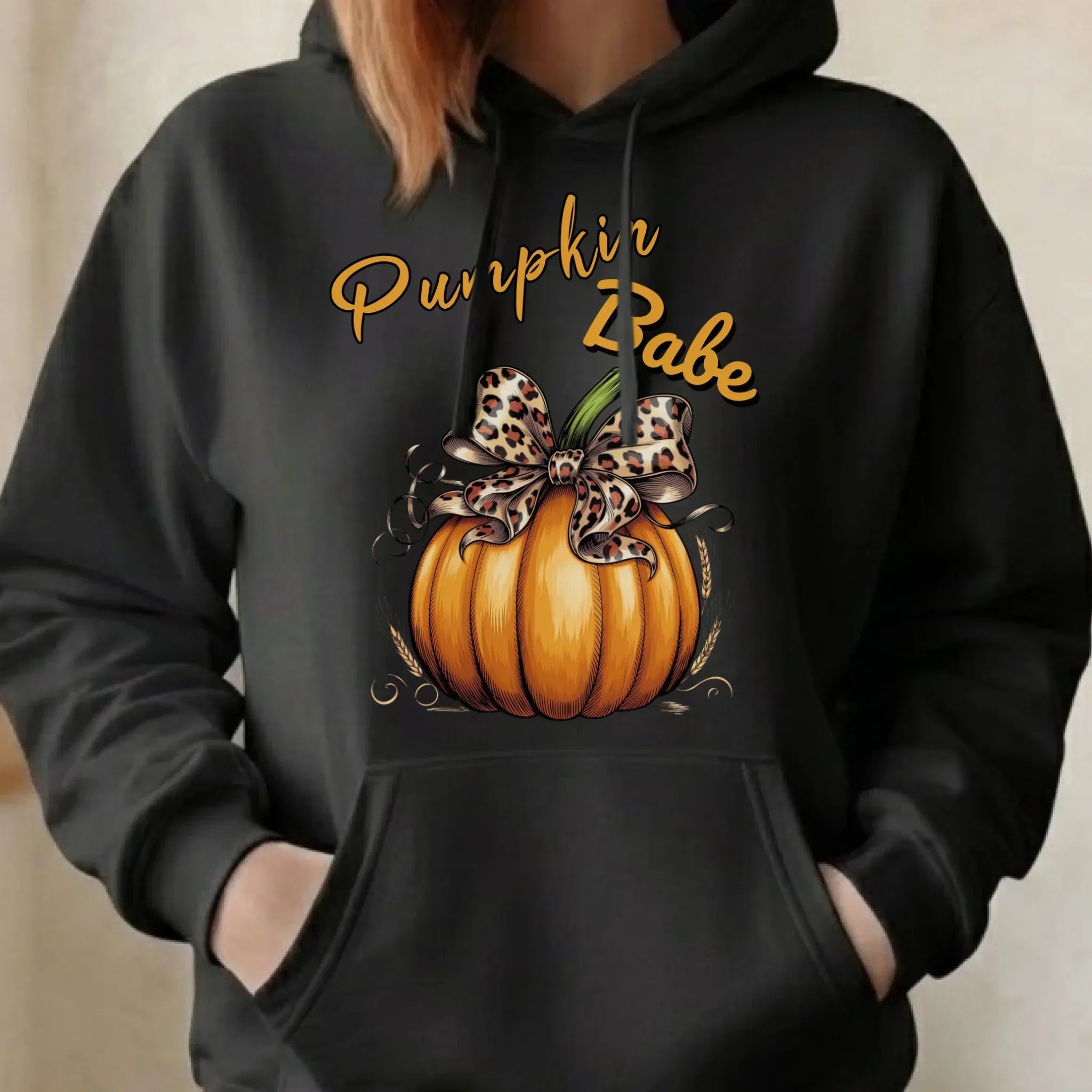 Bluza damska z kapturem jesienna - Pumpkin Babe - dla miłośniczki dyni JS33 - StoryCups.pl