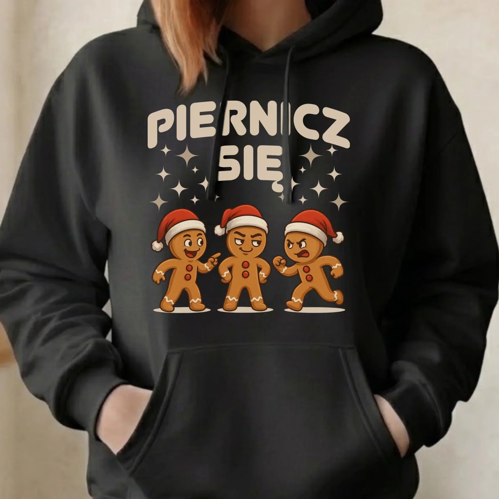 Bluza damska z kapturem świąteczna - Piernicz się BN149 - StoryCups.pl