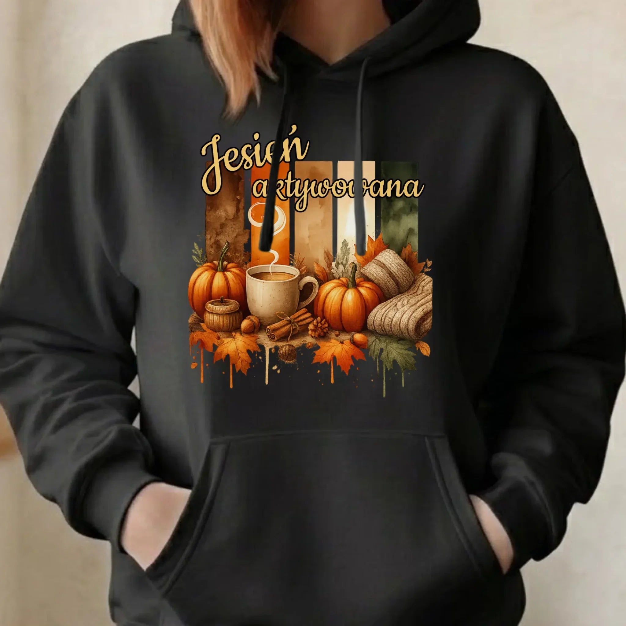 Bluza damska z kapturem jesienna - Jesień aktywowana JS26 - StoryCups.pl