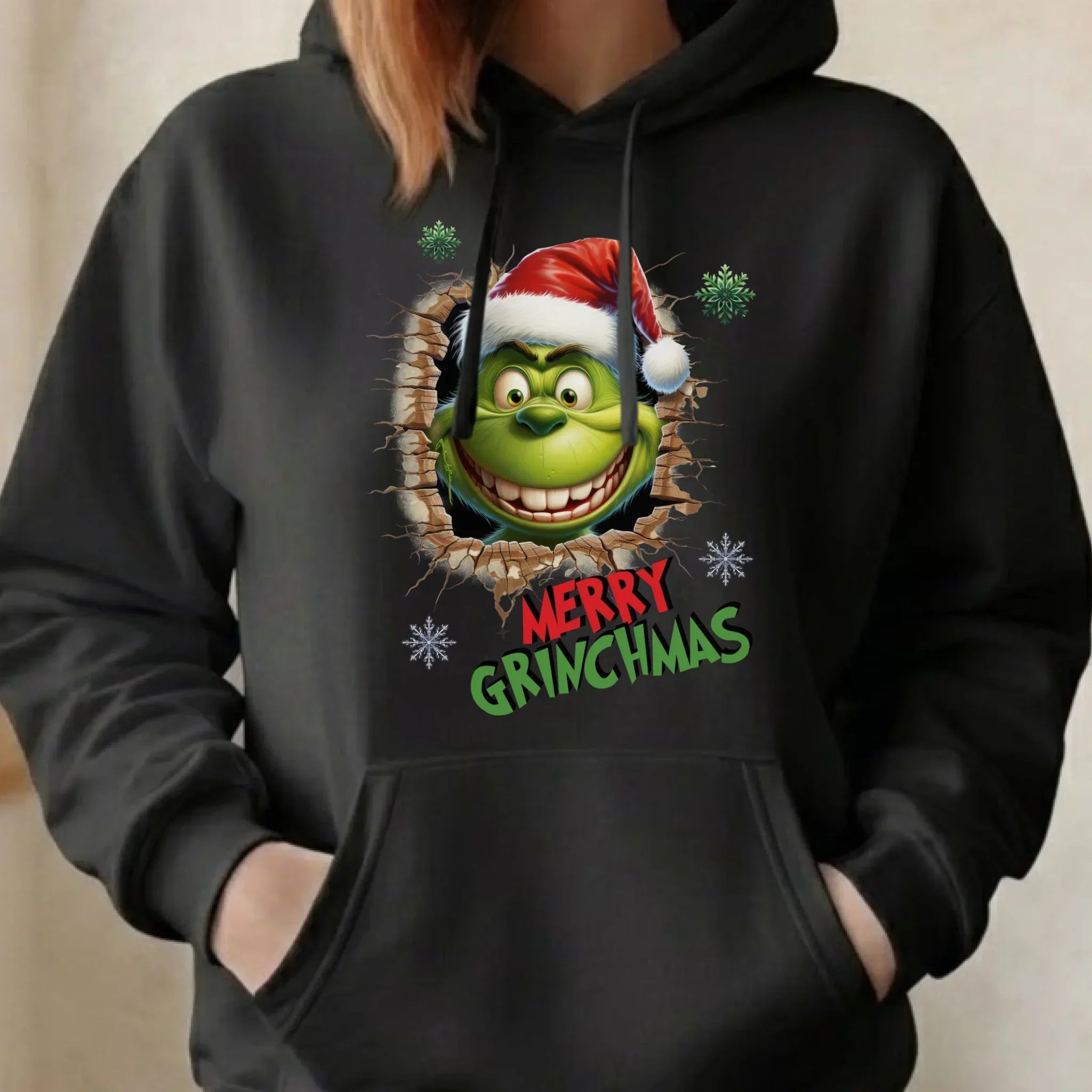 Bluza damska z kapturem świąteczna - Grinch - Merry Grinchmas BN113 - StoryCups.pl