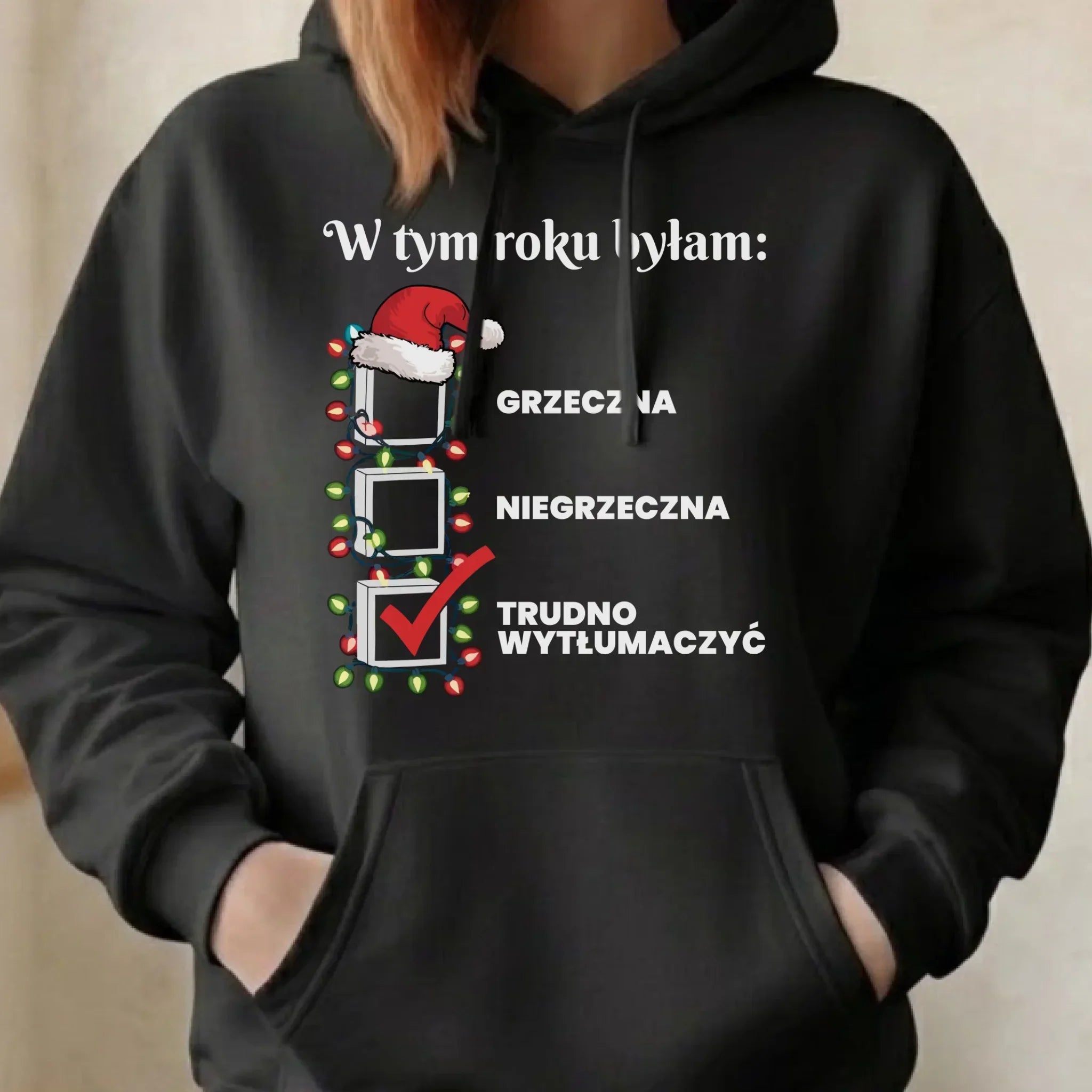 Bluza damska z kapturem na święta - Trudno wytłumaczyć BN137 - StoryCups.pl