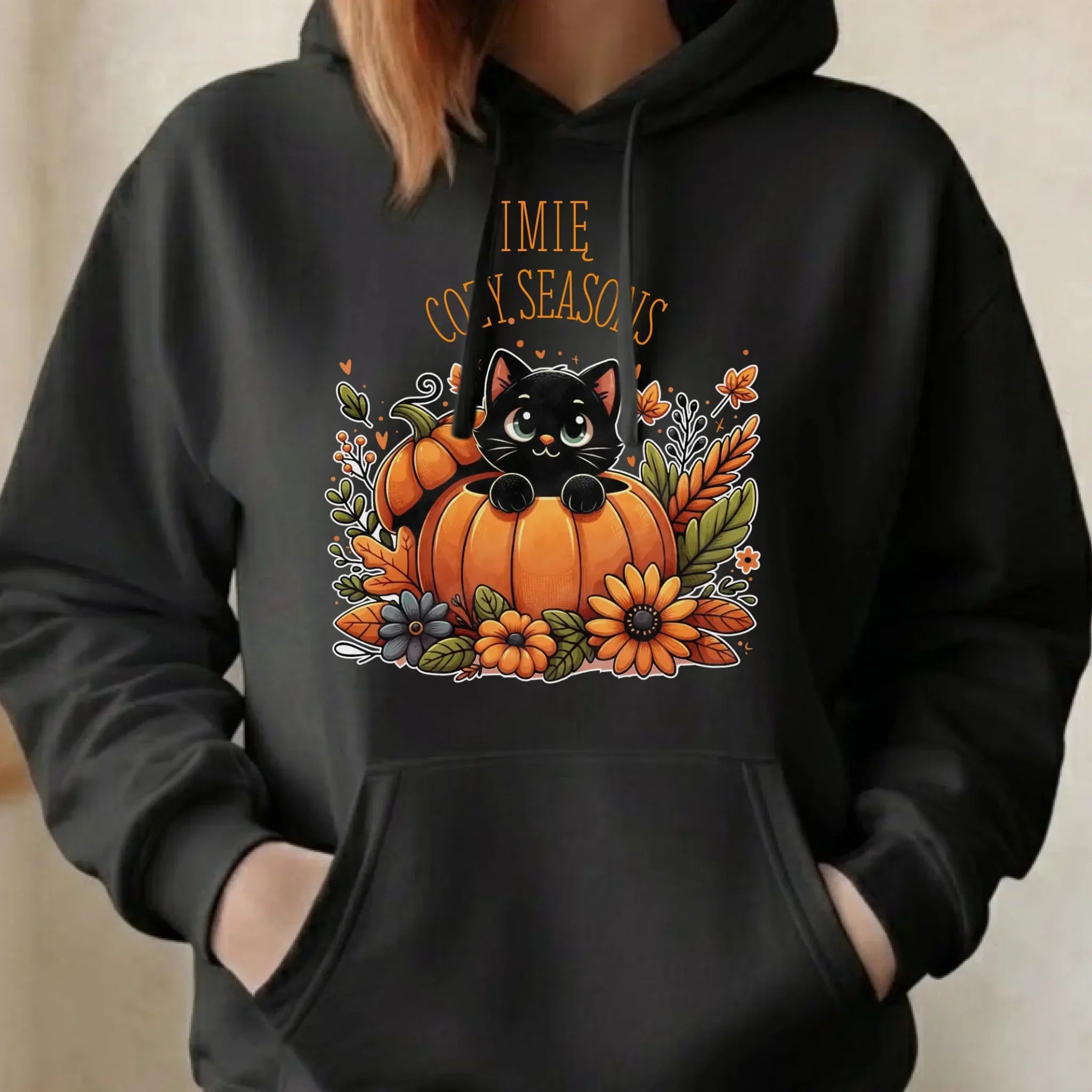Bluza damska z kapturem jesieniara - Cozy Seasons - personalizowana JS01 - StoryCups.pl