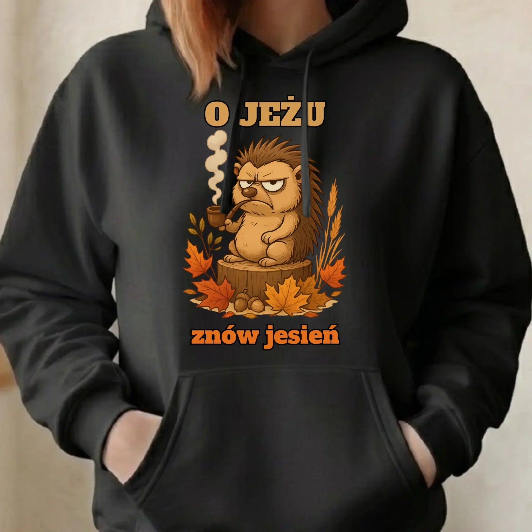 Bluza damska z kapturem jesienna - O jeżu znów jesień JS20 - StoryCups.pl