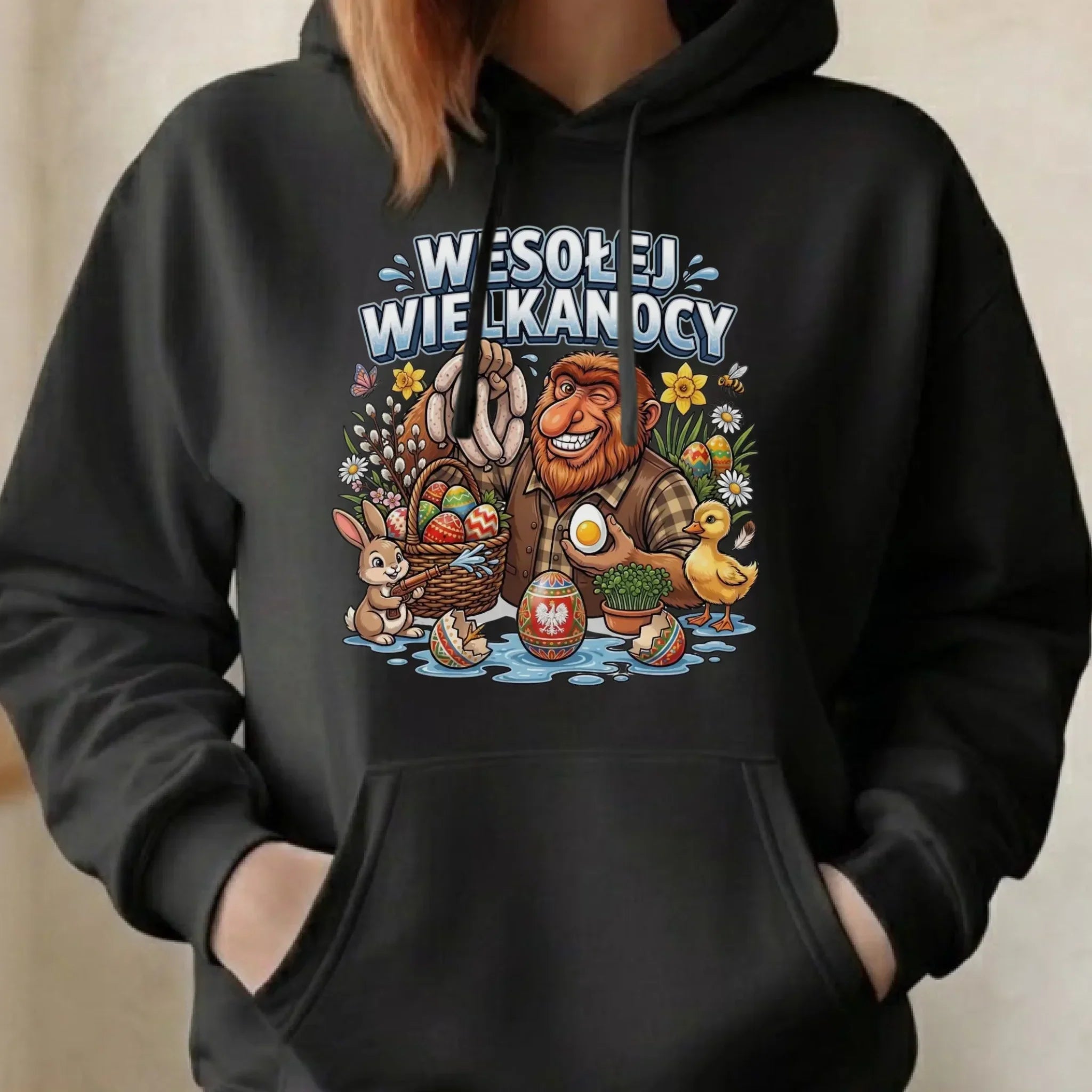 Bluza damska z kapturem wielkanocna - Janusz Nosacz - Wesołej Wielkanocy WN21 - StoryCups.pl