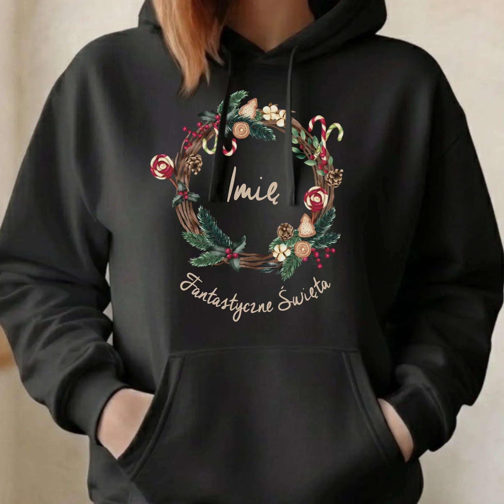 Bluza damska z kapturem świąteczna - Fantastyczne Święta - personalizowana BN14