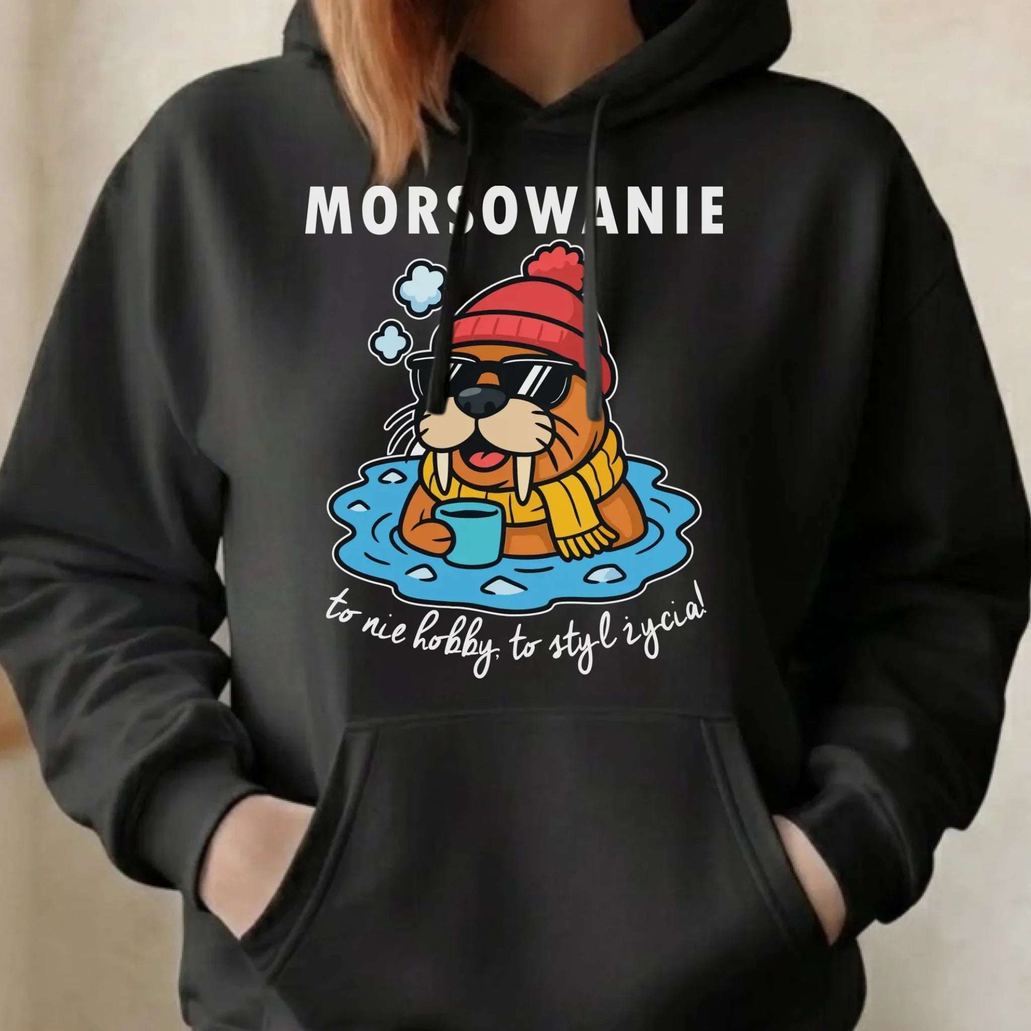 Bluza damska z kapturem - prezent dla morsa - Morsowanie to styl życia HM10 - StoryCups.pl