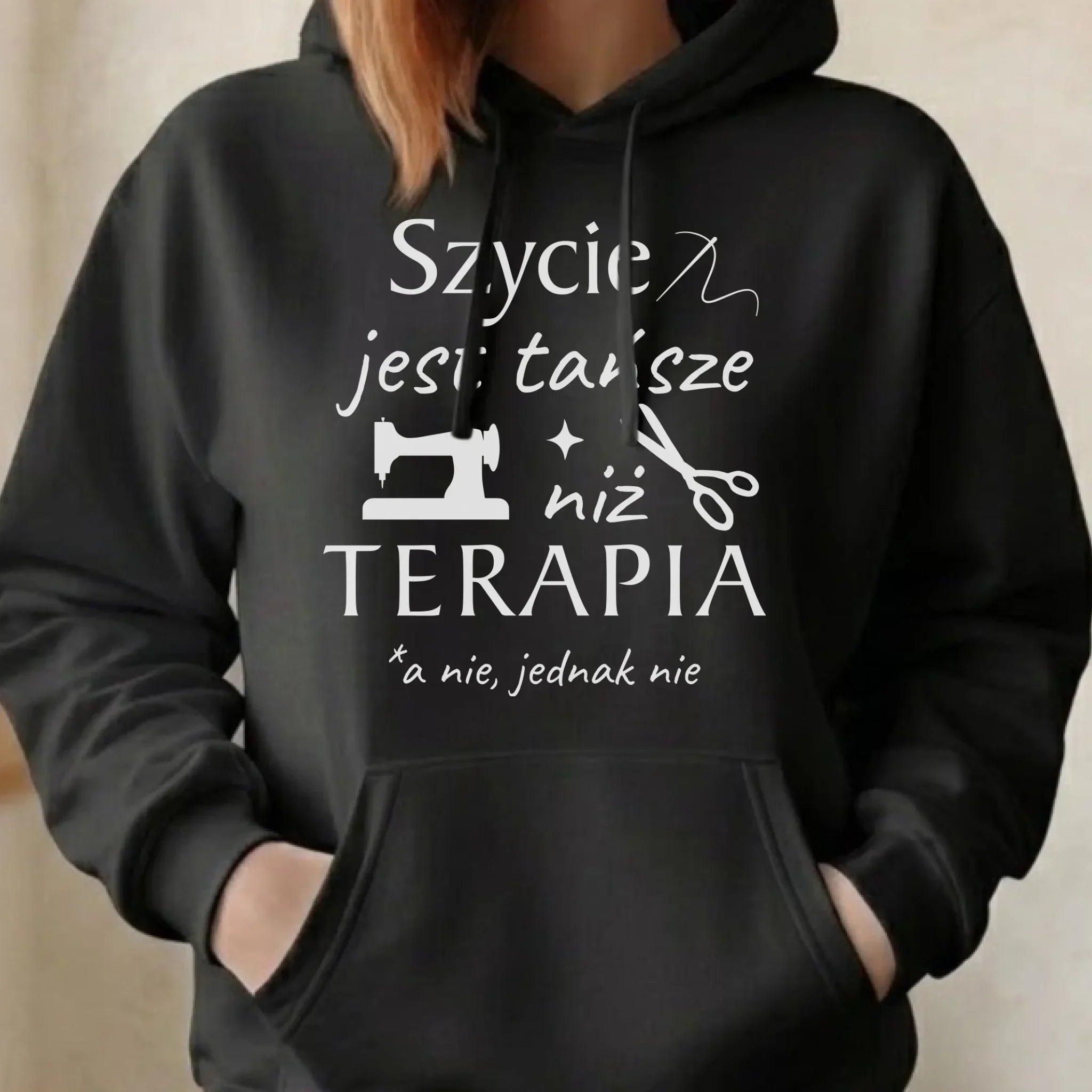 Bluza damska z kapturem szyciowa dla krawcowej - Szycie tańsze niż terapia HS04 - StoryCups.pl