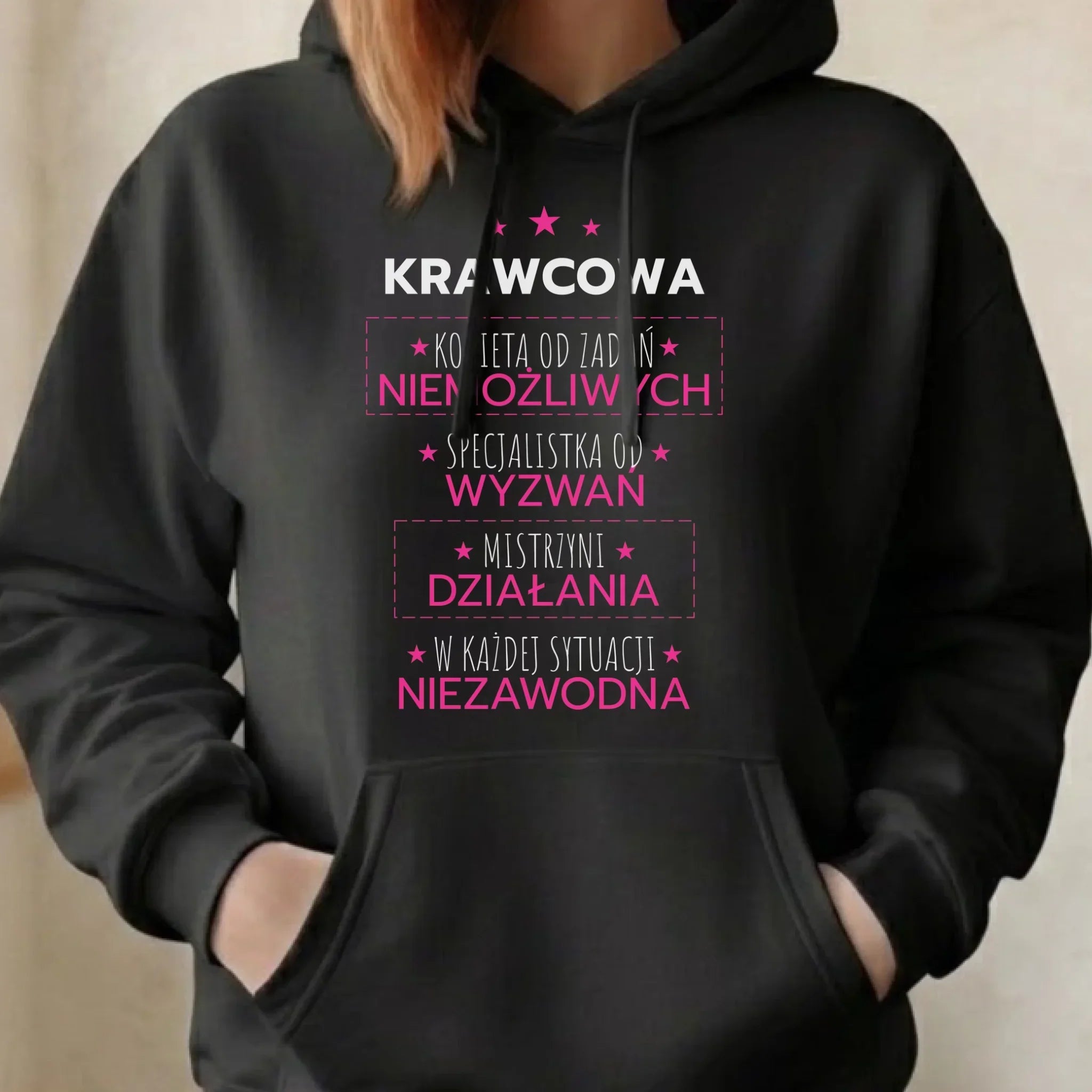 Bluza damska z kapturem szyciowa dla krawcowej - Kobieta od zadań niemożliwych HS29 - StoryCups.pl