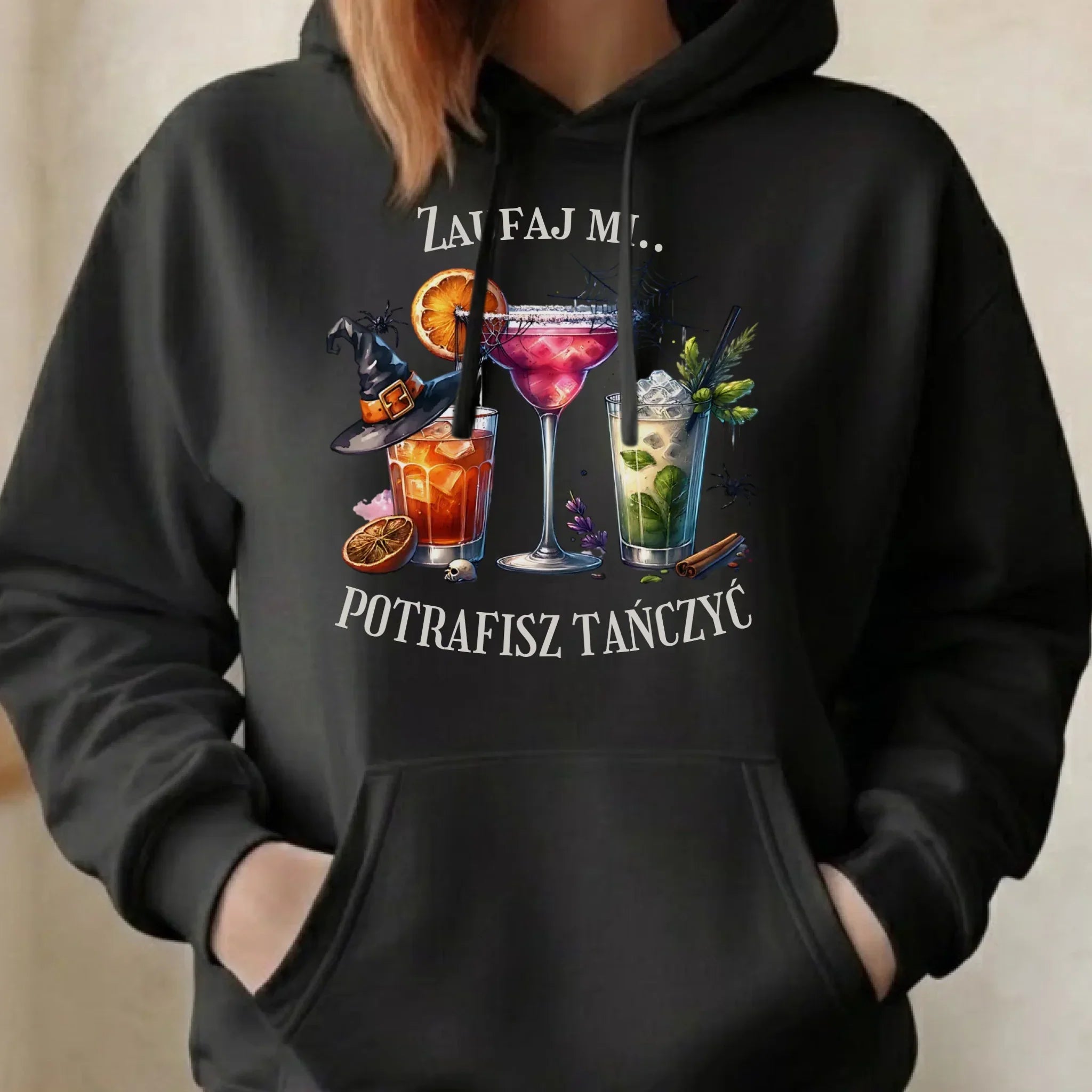 Bluza damska z kapturem na Halloween - Zaufaj mi potrafisz tańczyć HL26 - StoryCups.pl