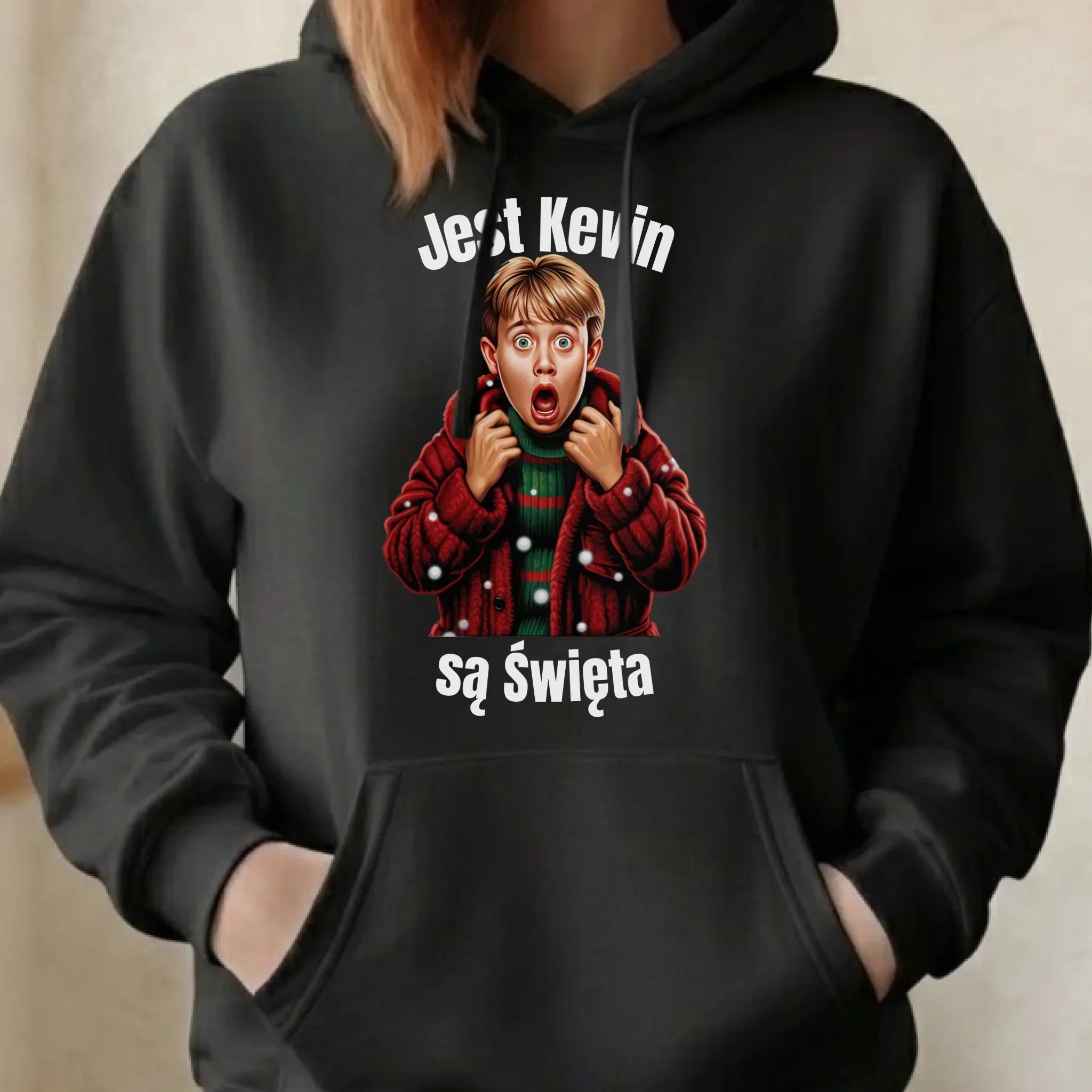 Bluza damska z kapturem świąteczna - Jest Kevin są święta BN27 - StoryCups.pl