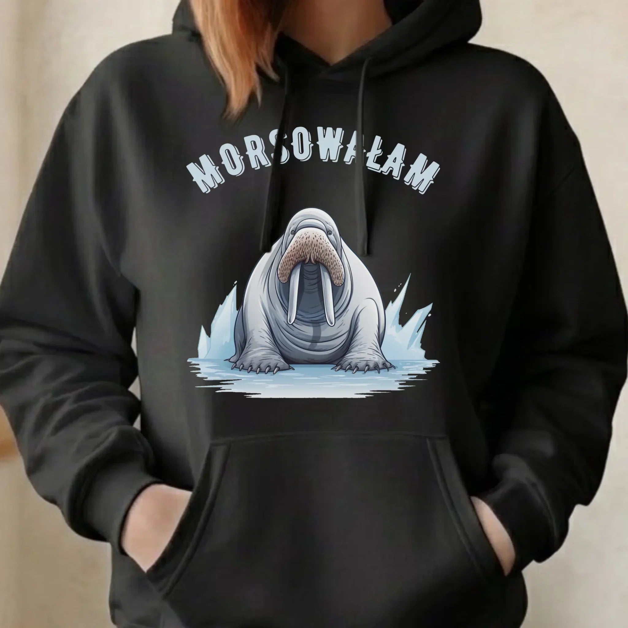 Bluza damska z kapturem - prezent dla morsa - Morsowałam - Mors HM18 - StoryCups.pl