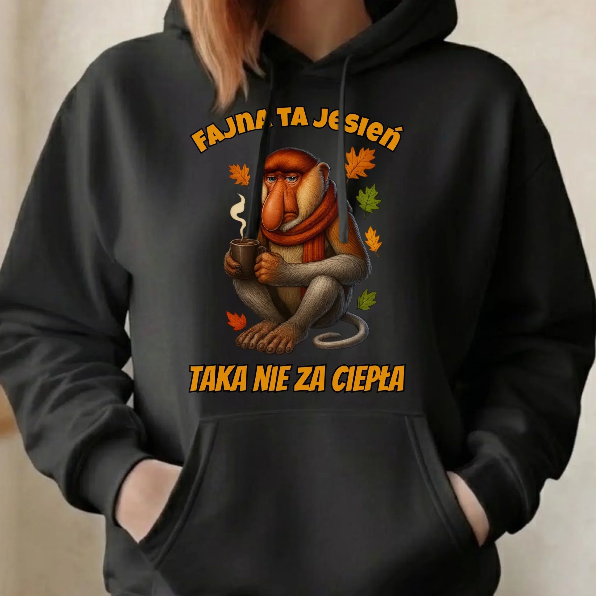 Bluza damska z kapturem jesienna - Janusz Nosacz - Fajna ta jesień, taka nie za ciepła JS21 - StoryCups.pl