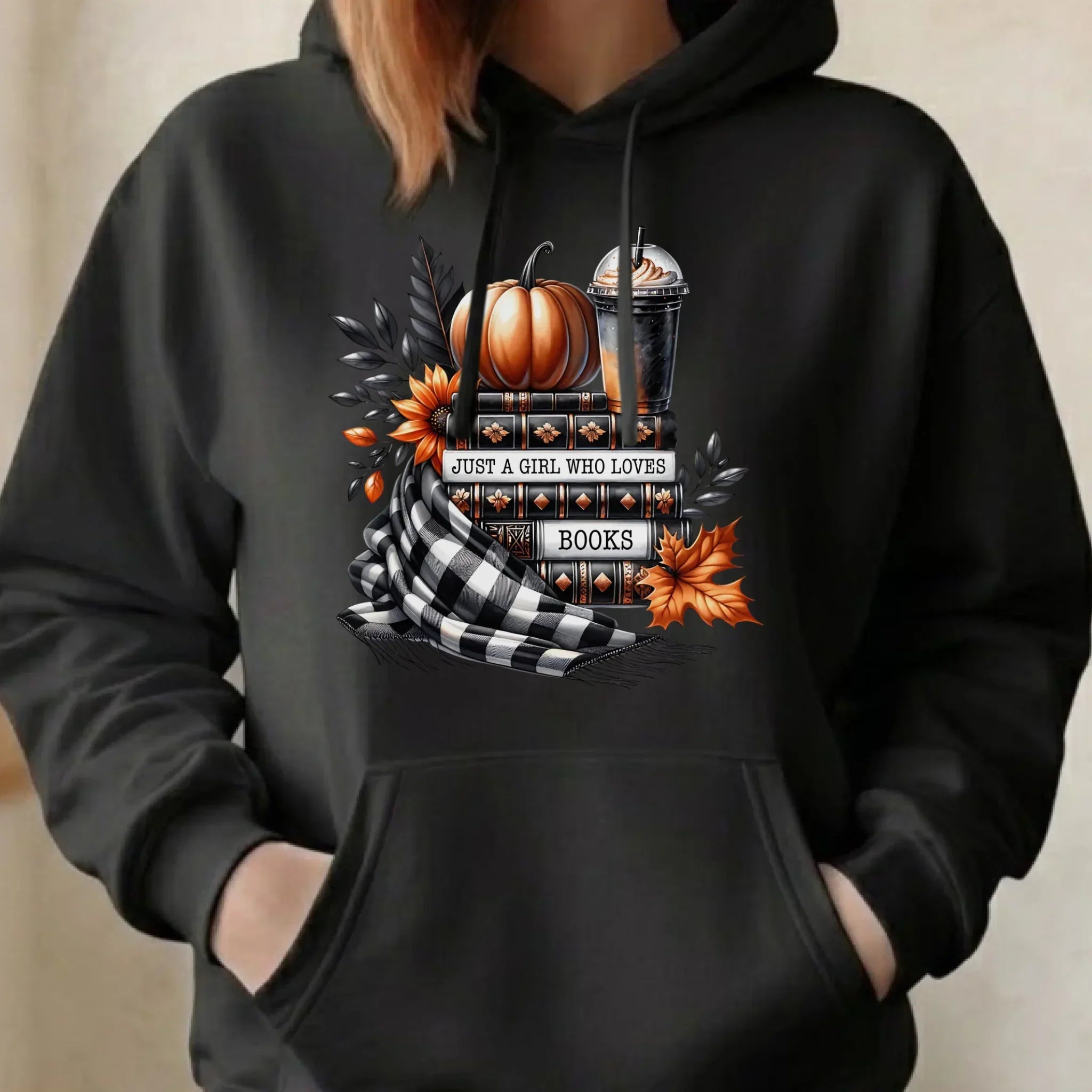 Bluza damska z kapturem jesieniara - Książkara - prezent dla miłośniczki czytania książek JS13 - StoryCups.pl