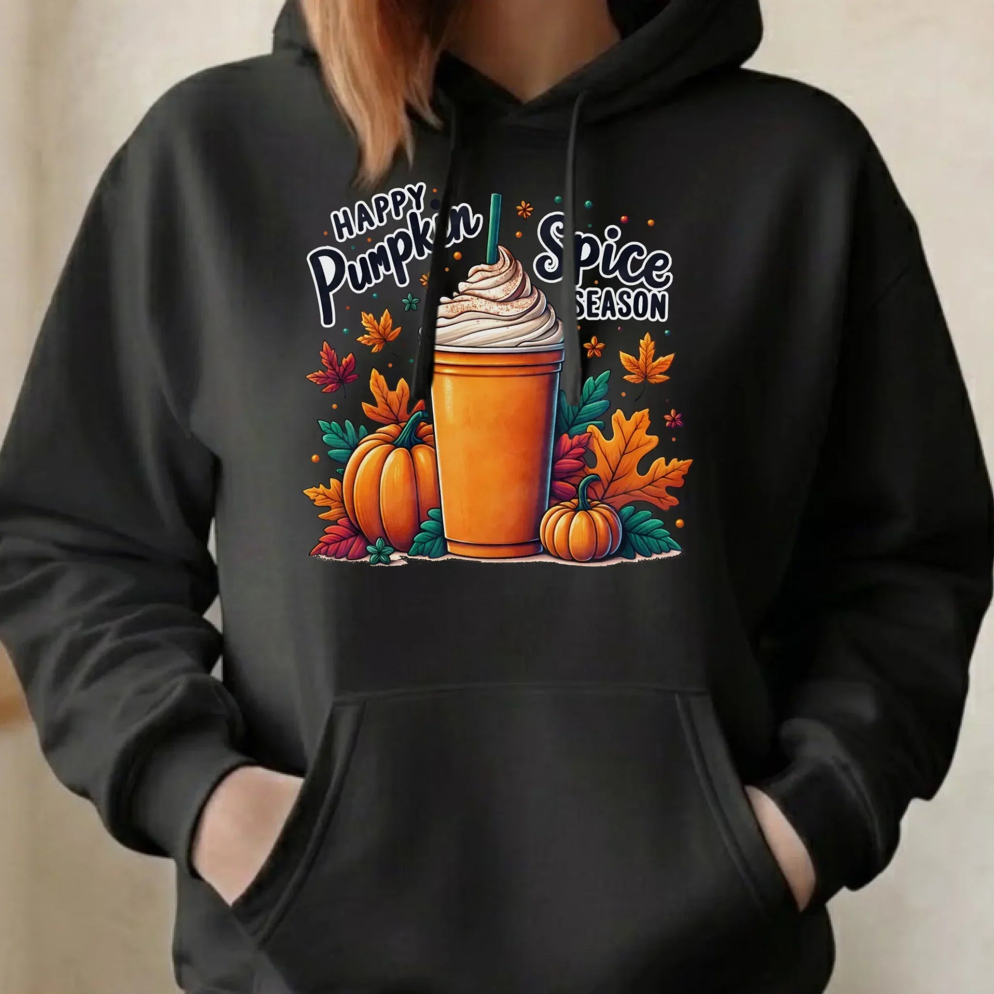 Bluza damska z kapturem jesieniara - Pumpkin Spice - kawa dyniowa JS02 - StoryCups.pl