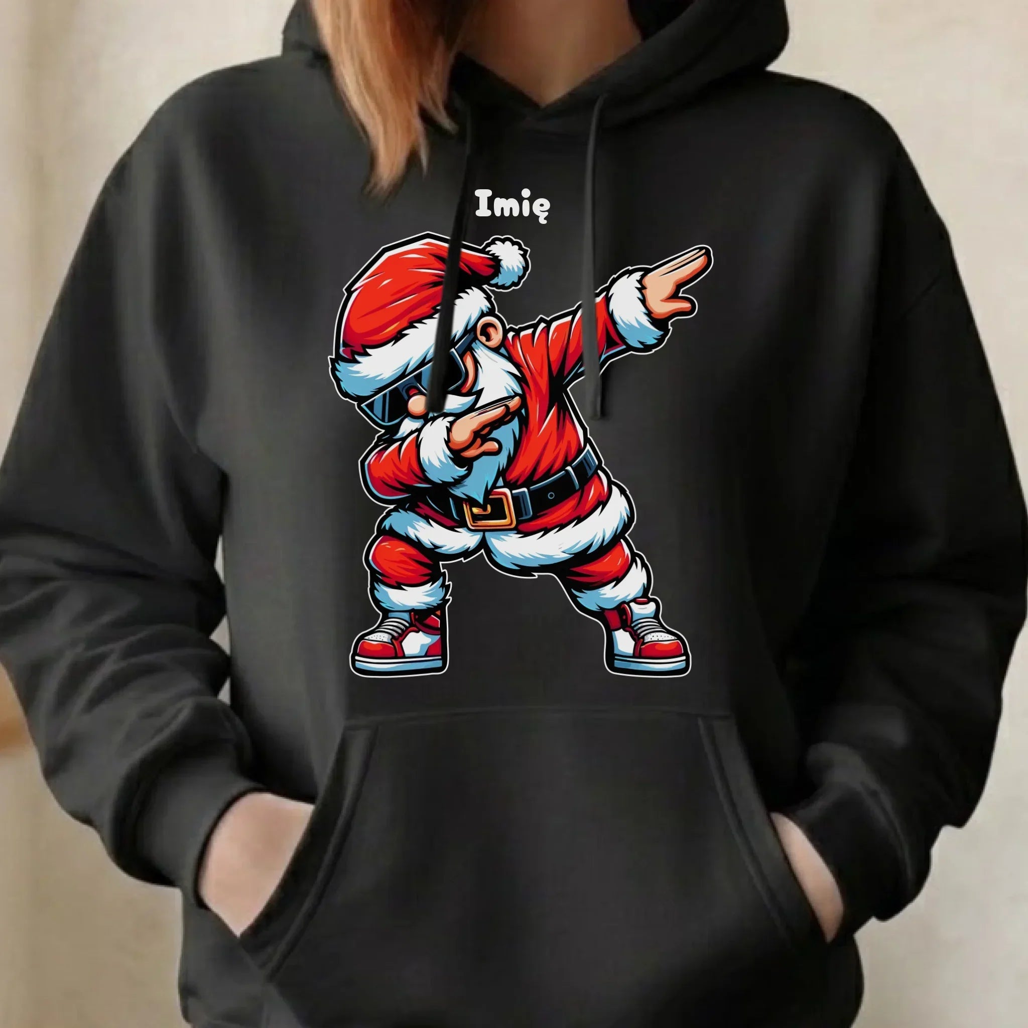 Bluza damska z kapturem świąteczna - Mikołaj - na Mikołajki - personalizowana BN136 - StoryCups.pl