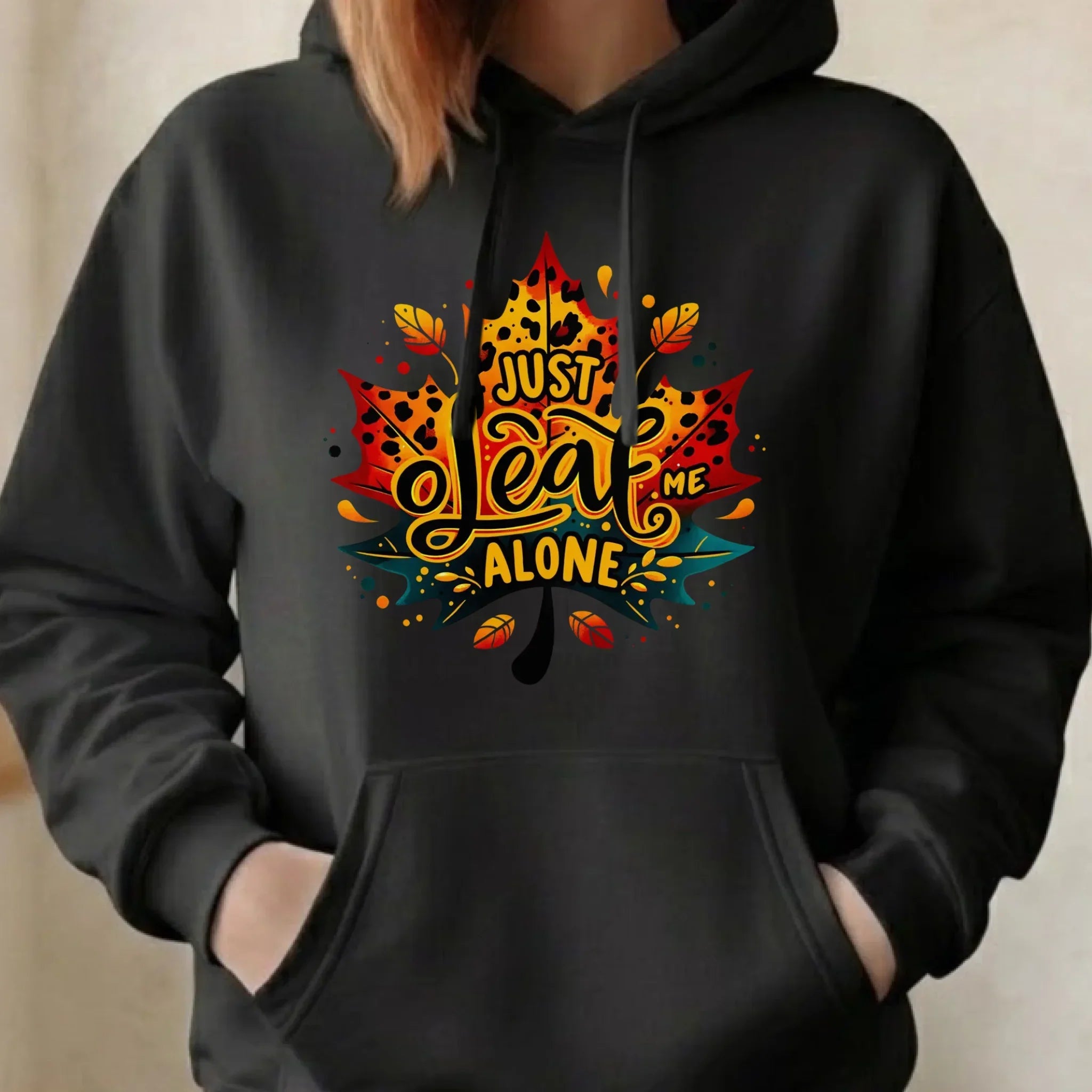 Bluza damska z kapturem jesienna - Just leaf me alone JS22 - StoryCups.pl