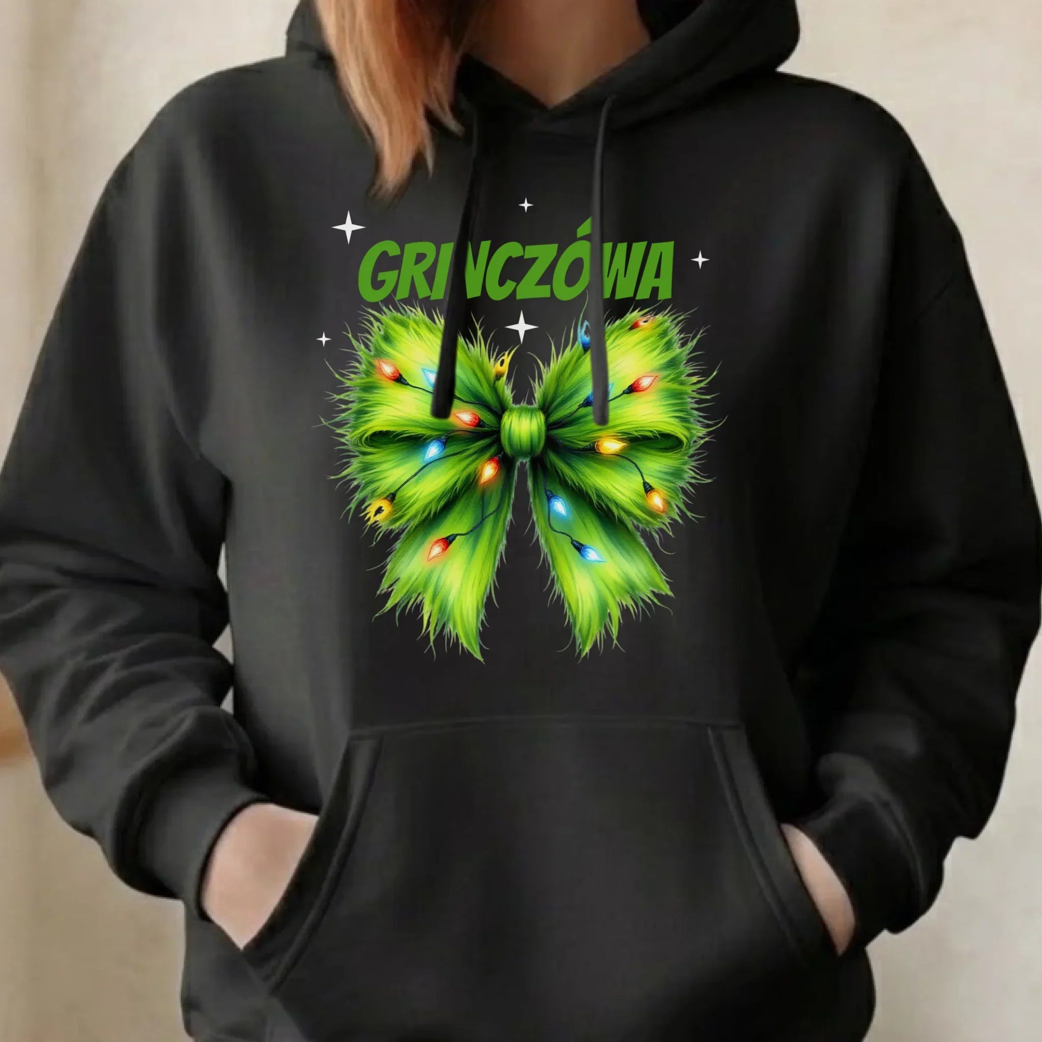 Bluza damska z kapturem świąteczna - Grinczówa BN114 - StoryCups.pl