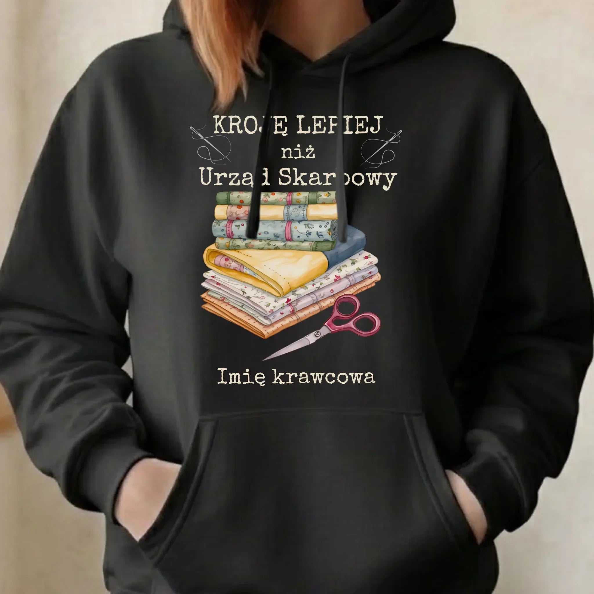 Bluza damska z kapturem szyciowa dla krawcowej - Kroję lepiej niż US - personalizowana HS33 - StoryCups.pl