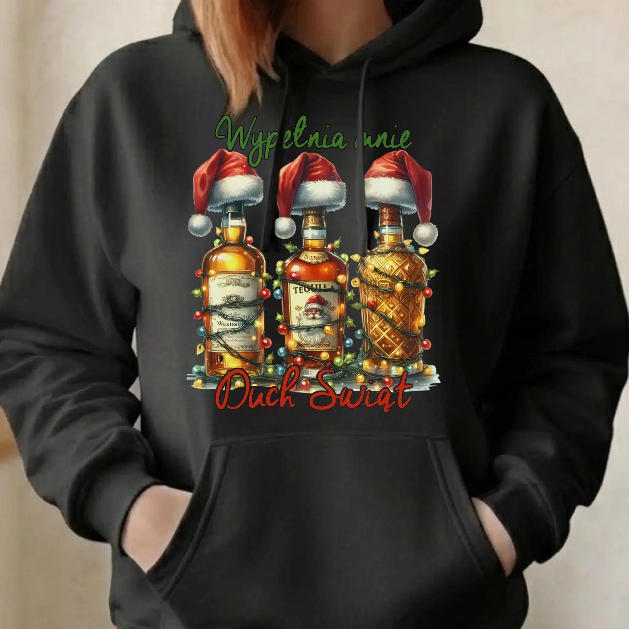 Bluza damska z kapturem świąteczna - Wypełnia mnie Duch Świąt BN69 - StoryCups.pl