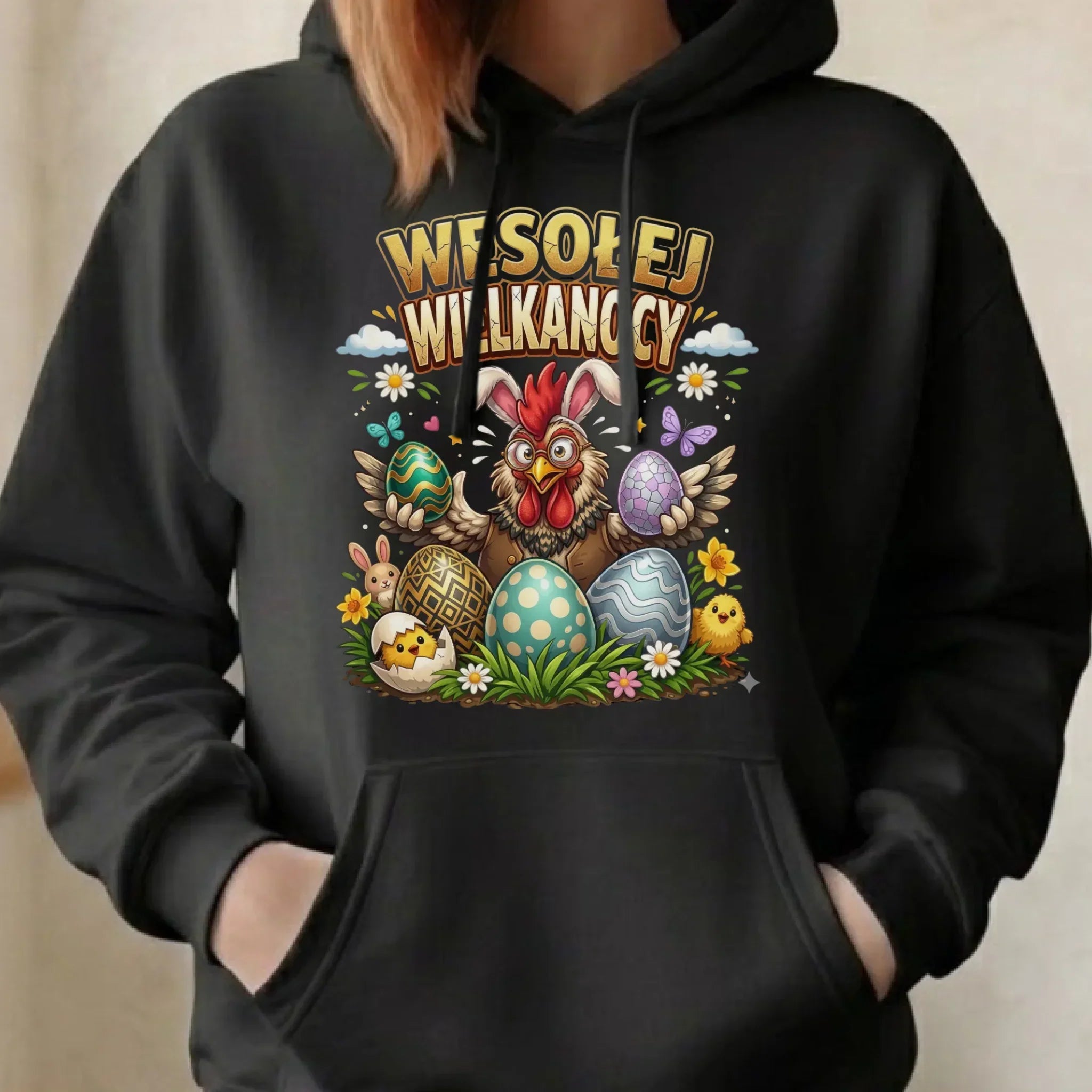 Bluza damska z kapturem wielkanocna - Wesołej Wielkanocy WN20 - StoryCups.pl
