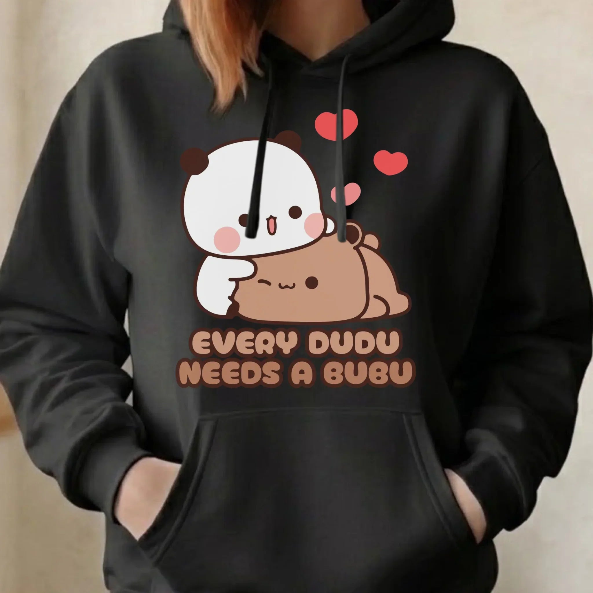 Bluza damska z kapturem dla par - Every Dudu needs a Bubu W32 - StoryCups.pl