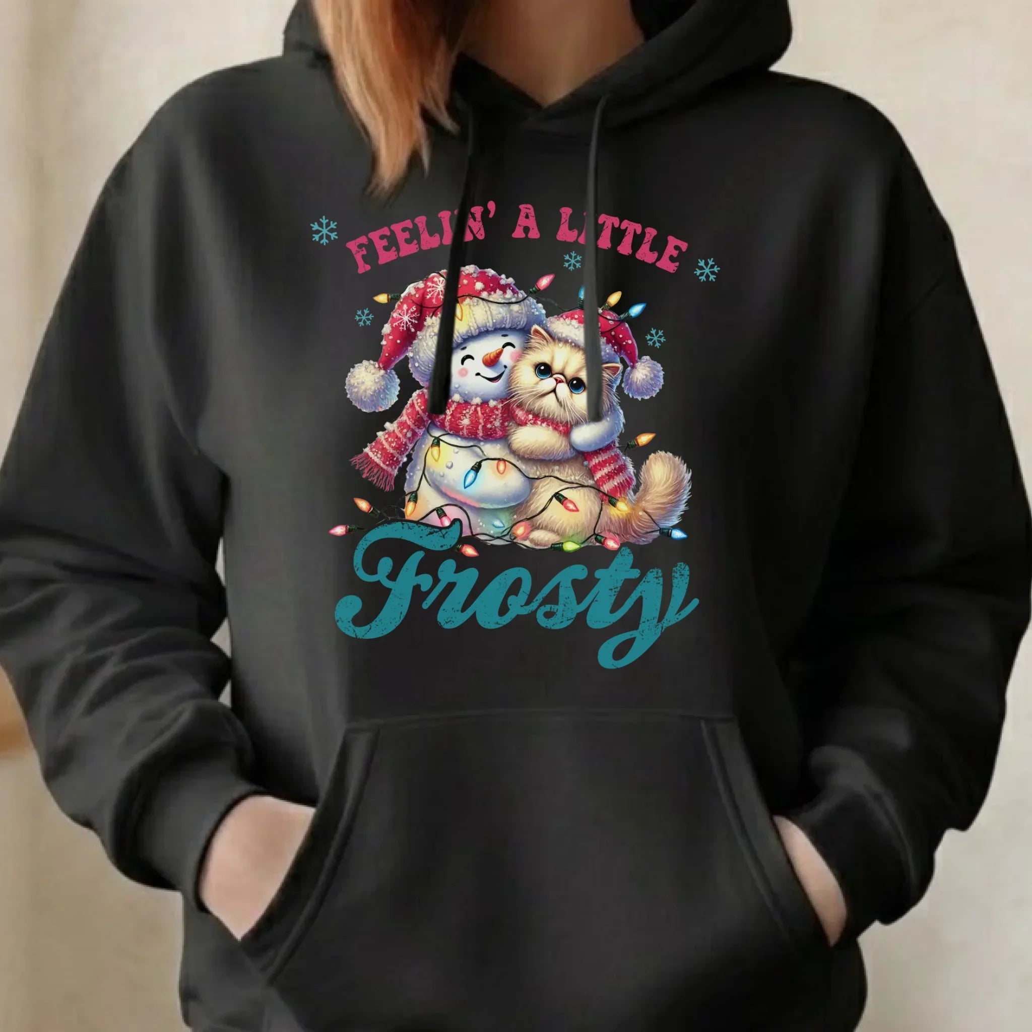 Bluza damska z kapturem świąteczna - Feelin' a little frosty BN52 - StoryCups.pl