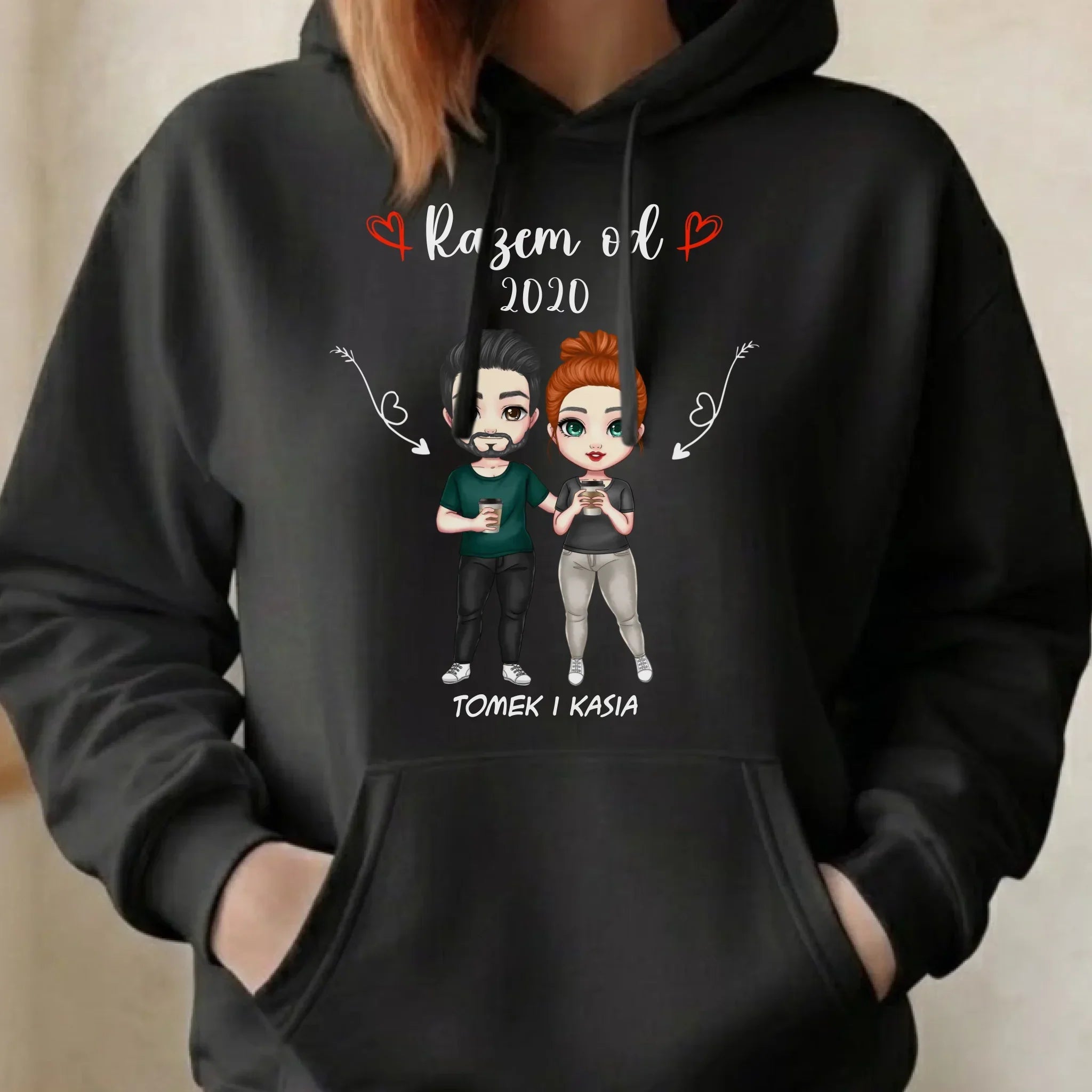 Bluza damska z kapturem - Para razem od - personalizowana W01 - StoryCups.pl