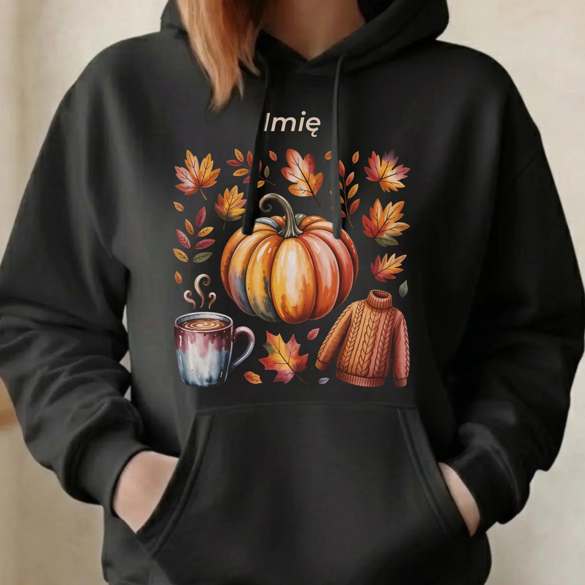 Bluza damska z kapturem jesienna - Złota jesień - personalizowana JS30 - StoryCups.pl