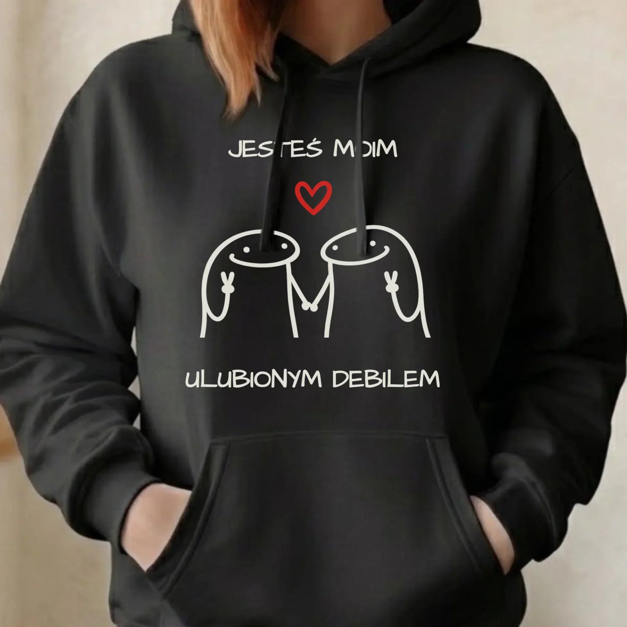 Bluza damska z kapturem - Jesteś moim ulubionym debilem W78 - StoryCups.pl
