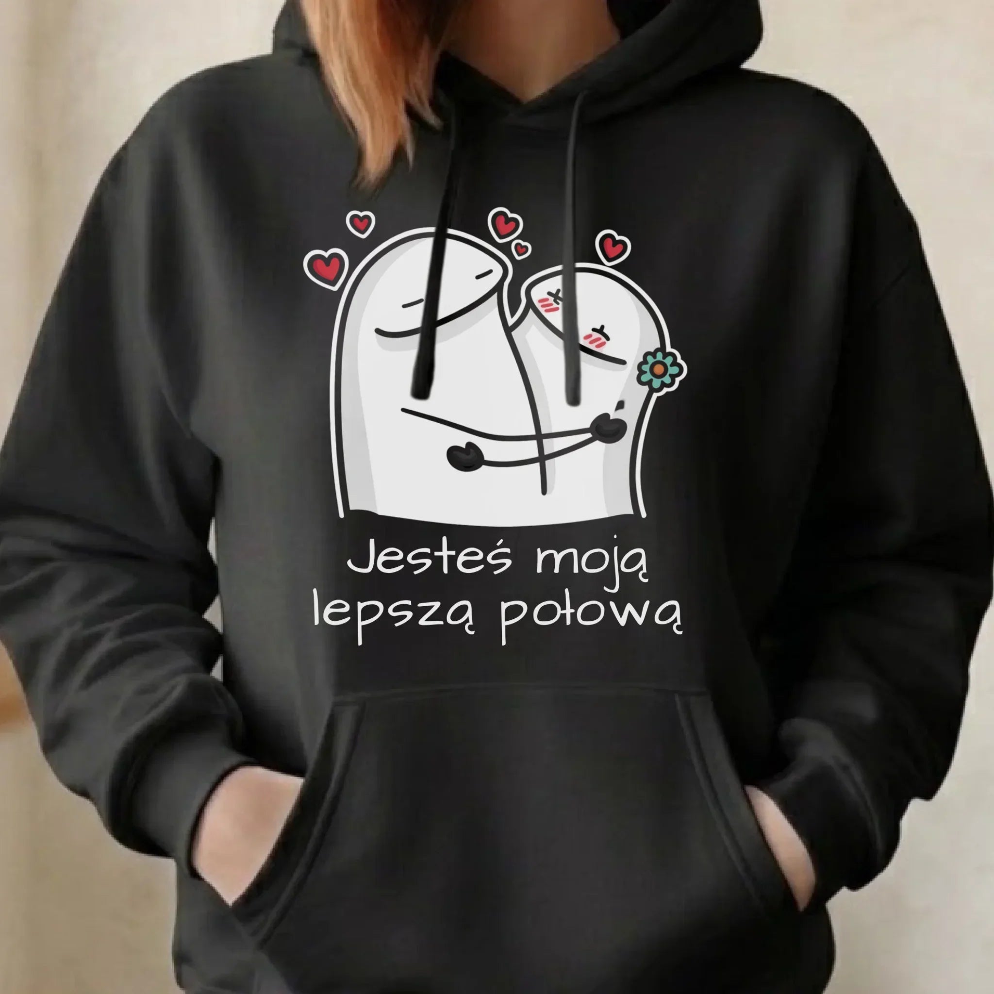 Bluza damska z kapturem - Jesteś moją lepszą połową W87 - StoryCups.pl