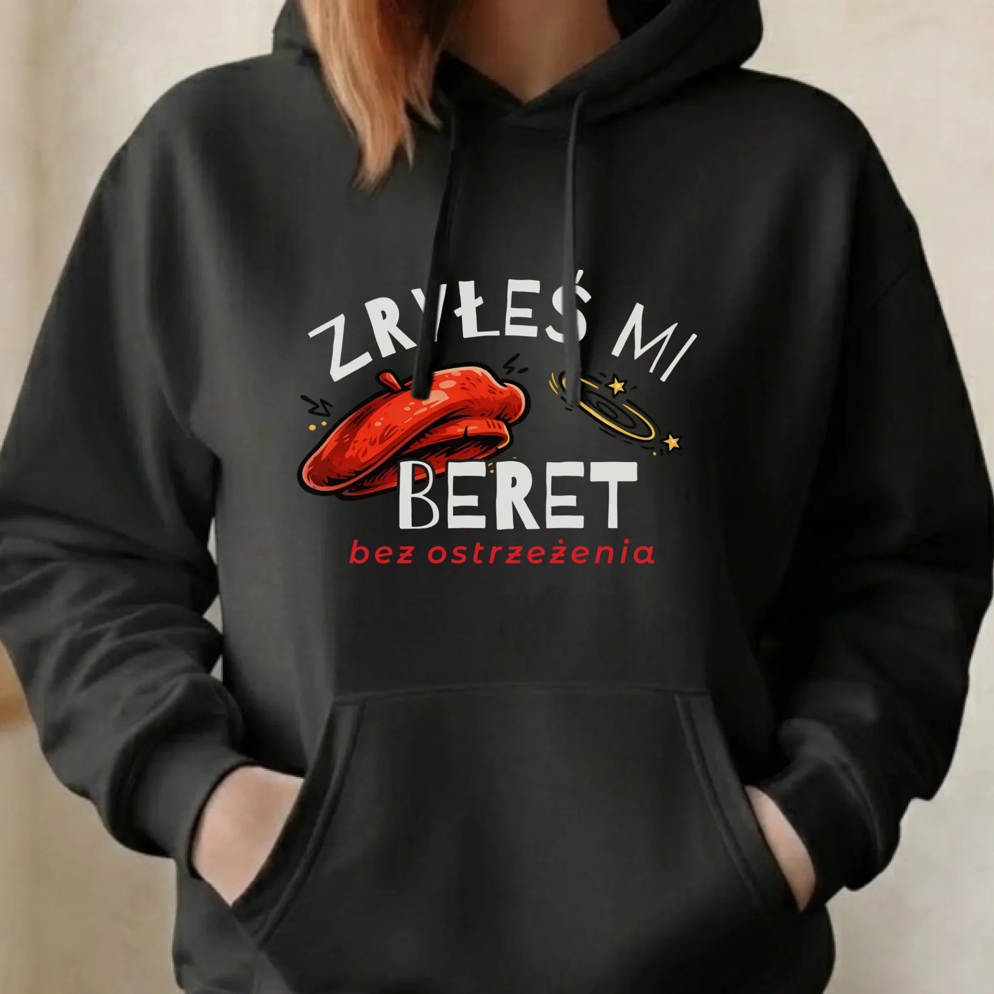 Bluza damska z kapturem - Zryłeś mi beret DZ35 - StoryCups.pl