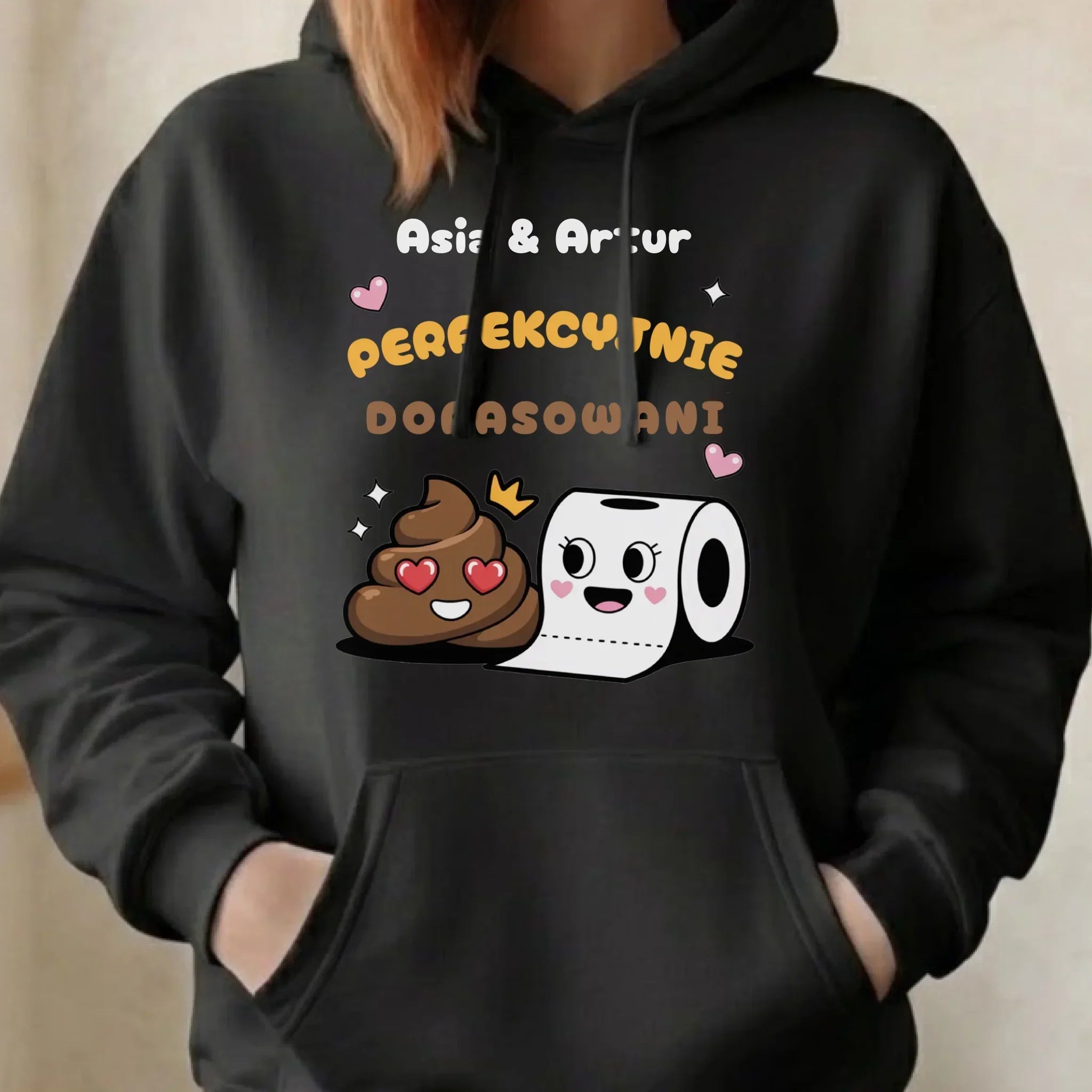 Bluza damska z kapturem - Perfekcyjnie dopasowani - personalizowana W81 - StoryCups.pl