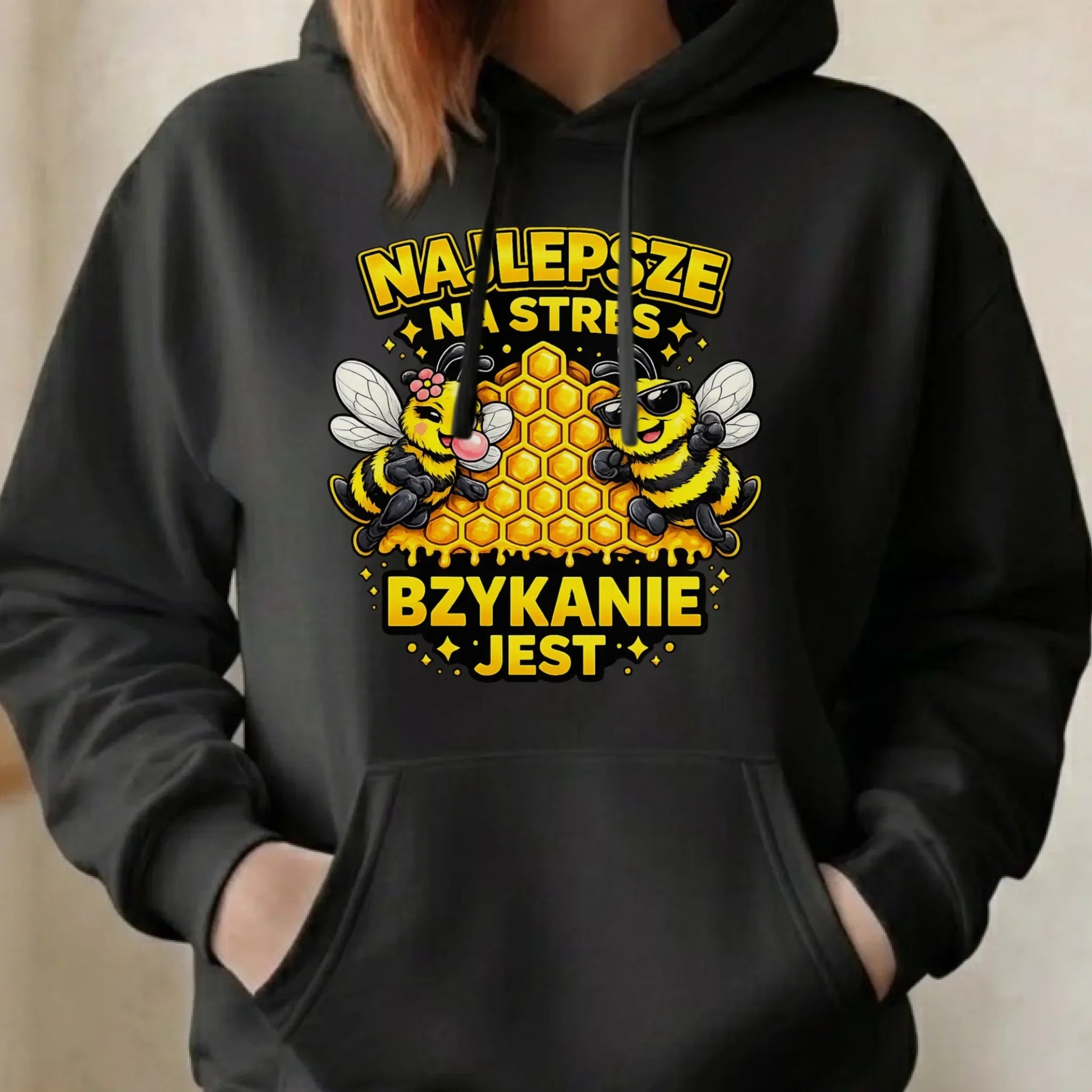 Bluza damska z kapturem - Najlepsze na stres bzykanie jest W79 - StoryCups.pl