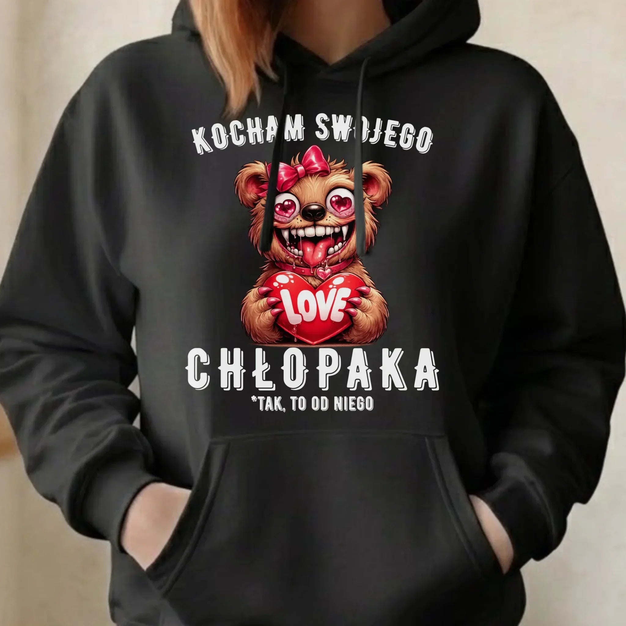 Bluza damska z kapturem dla dziewczyny - Kocham swojego chłopaka W89 - StoryCups.pl