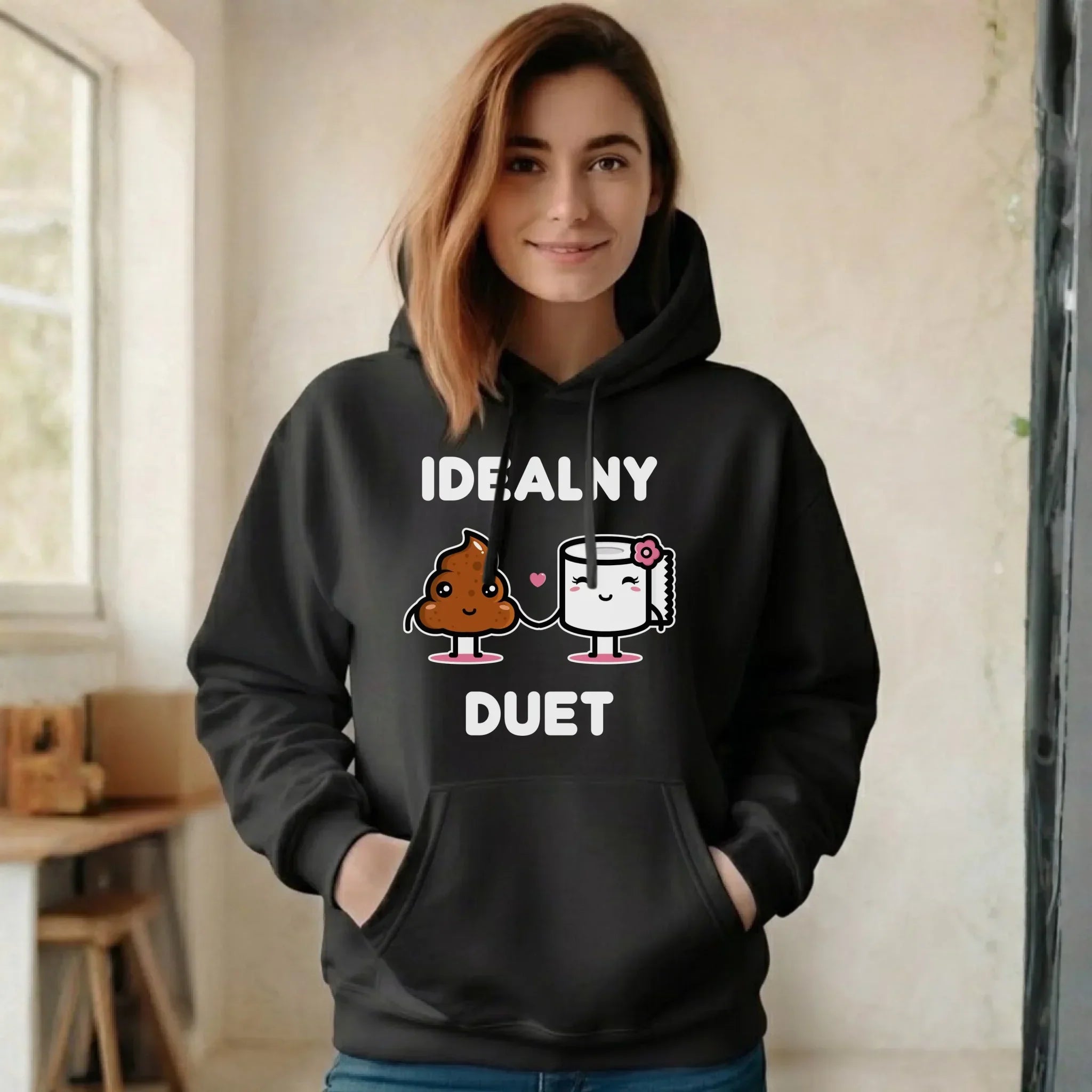 Bluza damska z kapturem - Idealny Duet W92 - StoryCups.pl