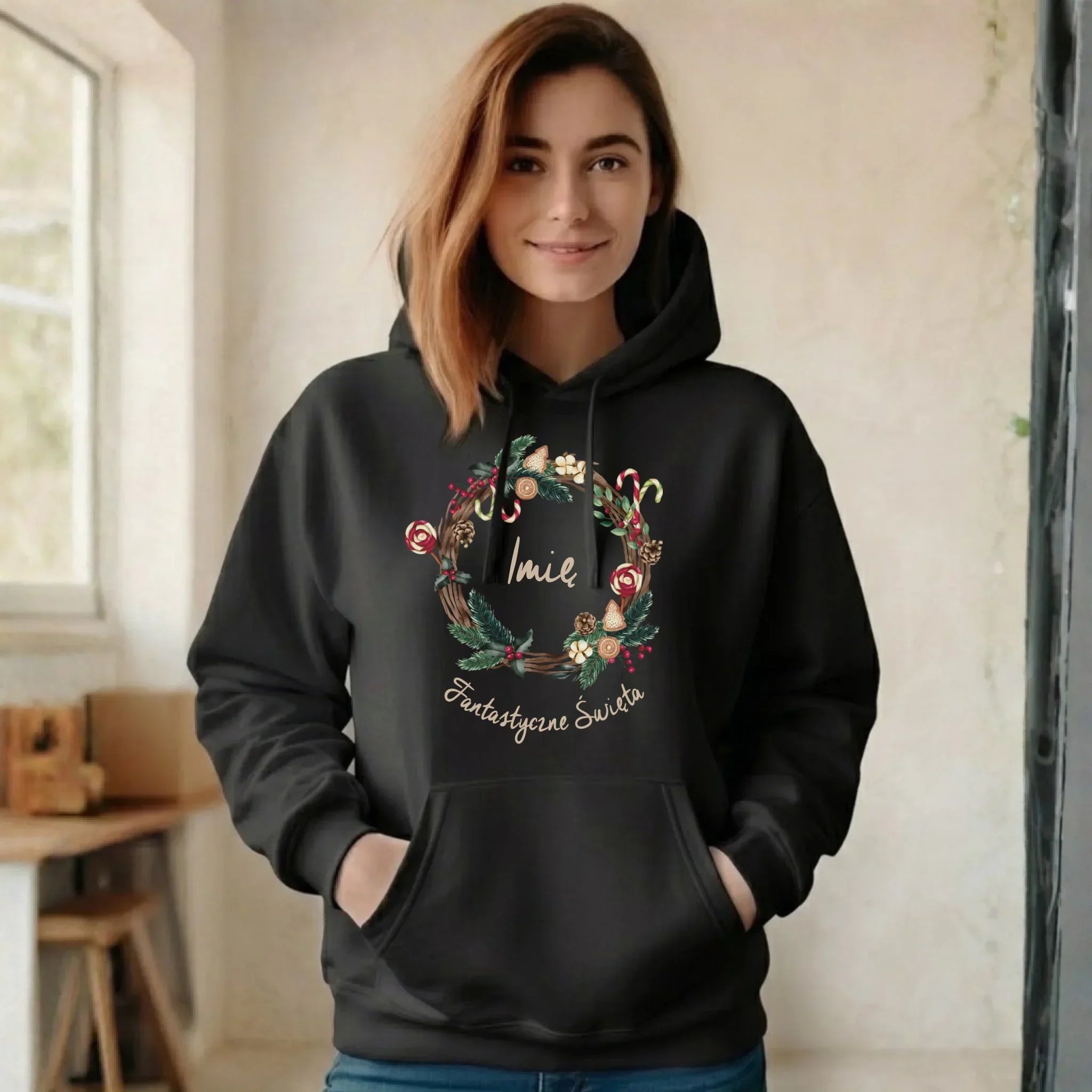 Bluza damska z kapturem świąteczna - Fantastyczne Święta - personalizowana BN14